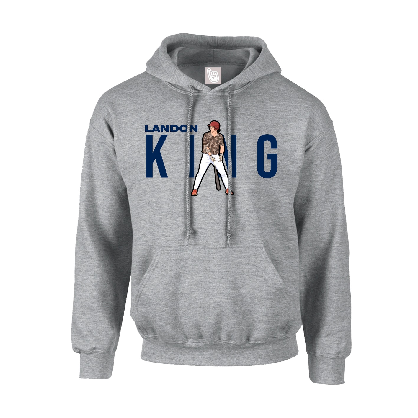 Hoodie — Player Name in Grey
