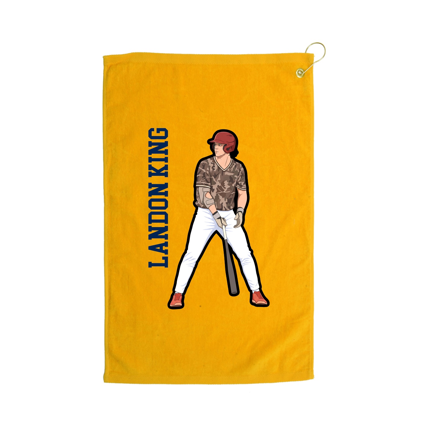 Golf Towel — Name Vertical in Gold