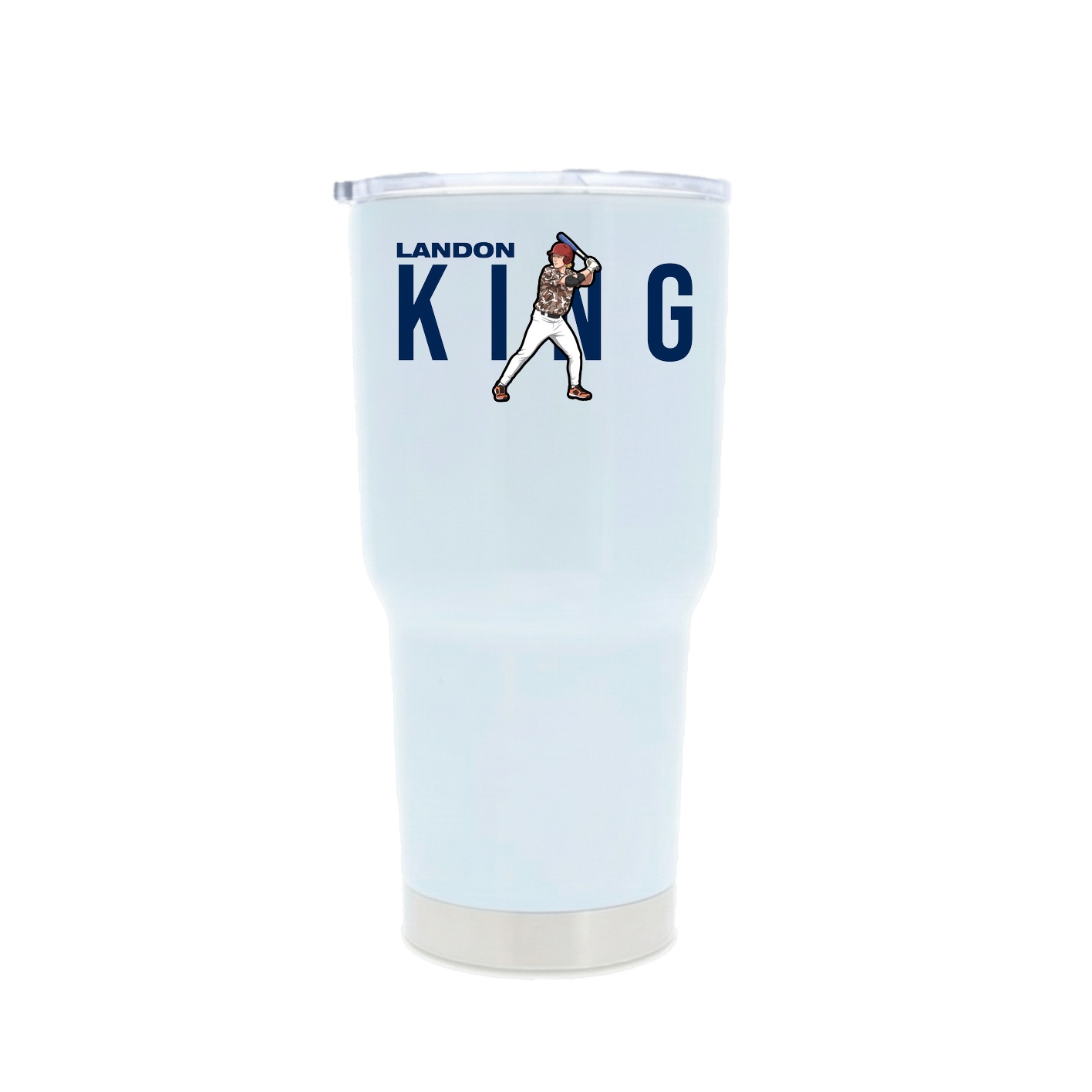 30oz Stainless Steel Tumbler — Player Name in White