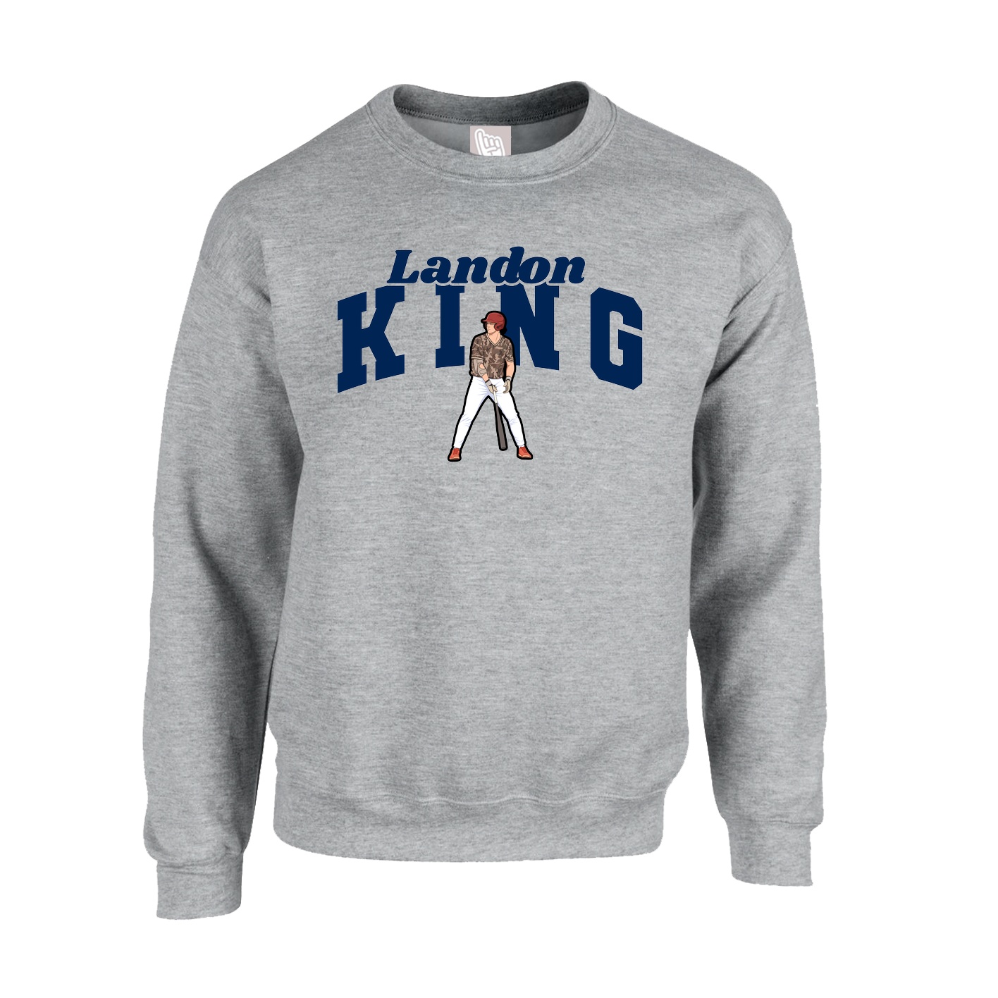 Fleece Crew — Signature Arch in Grey