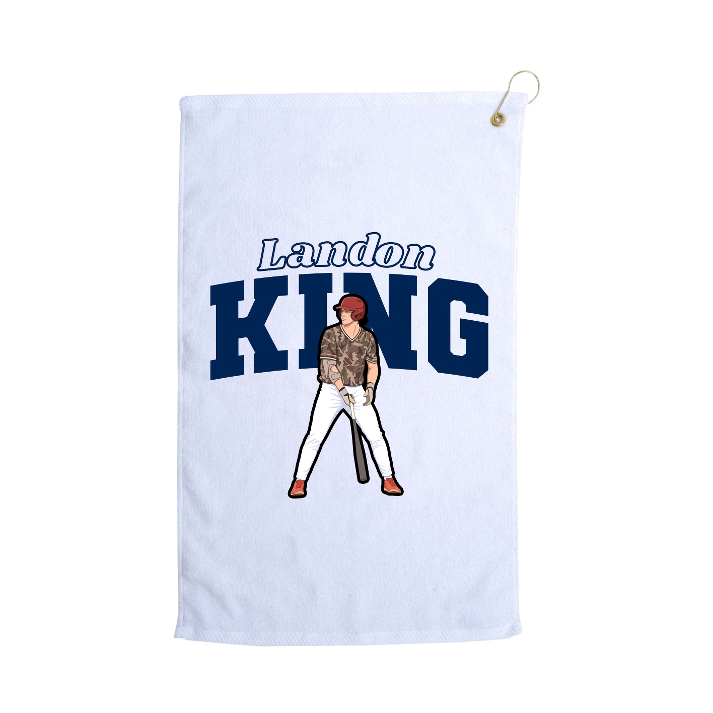 Golf Towel — Name Arch in White