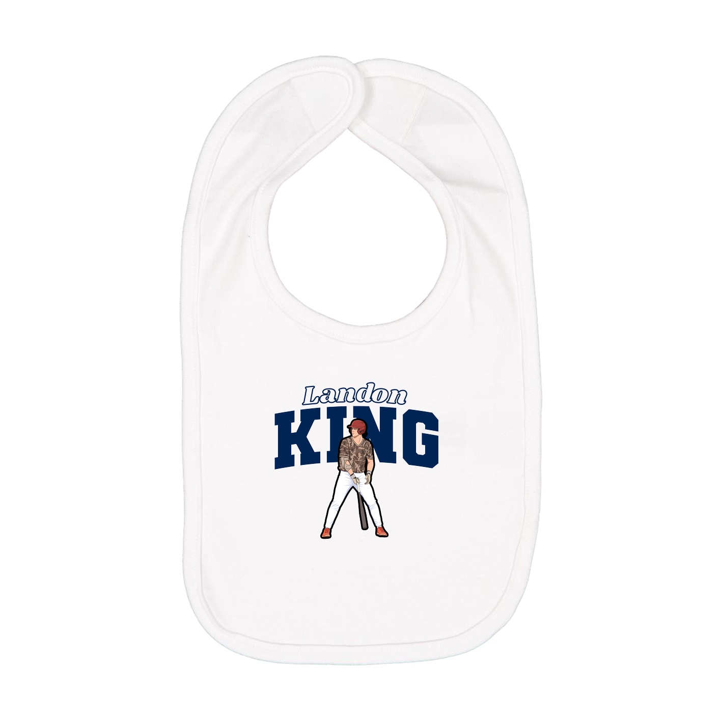 Infant Bib — Name Arch in White