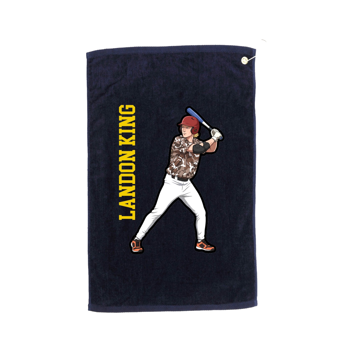 Golf Towel — Name Vertical in Navy