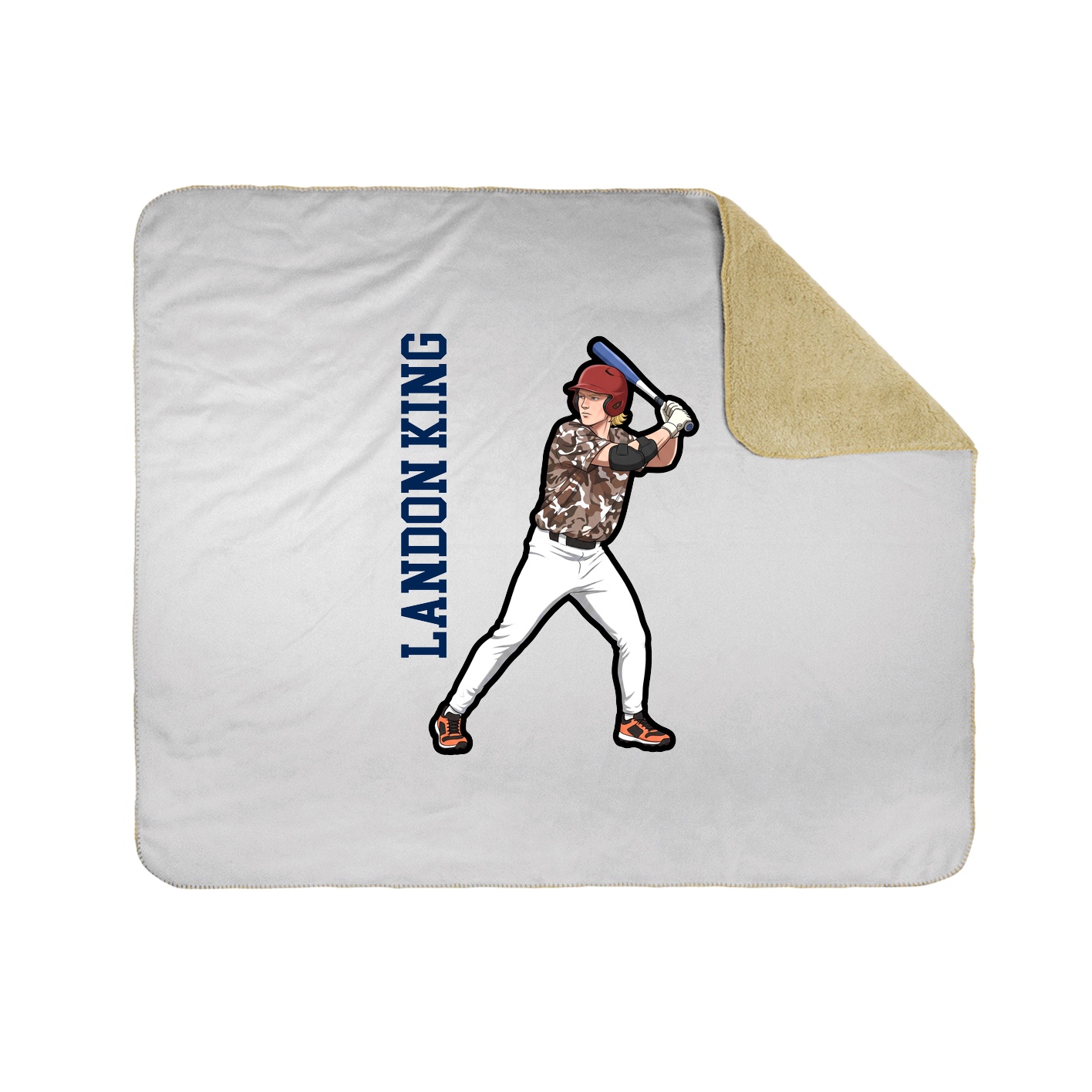 Throw Blanket — Name Vertical in White