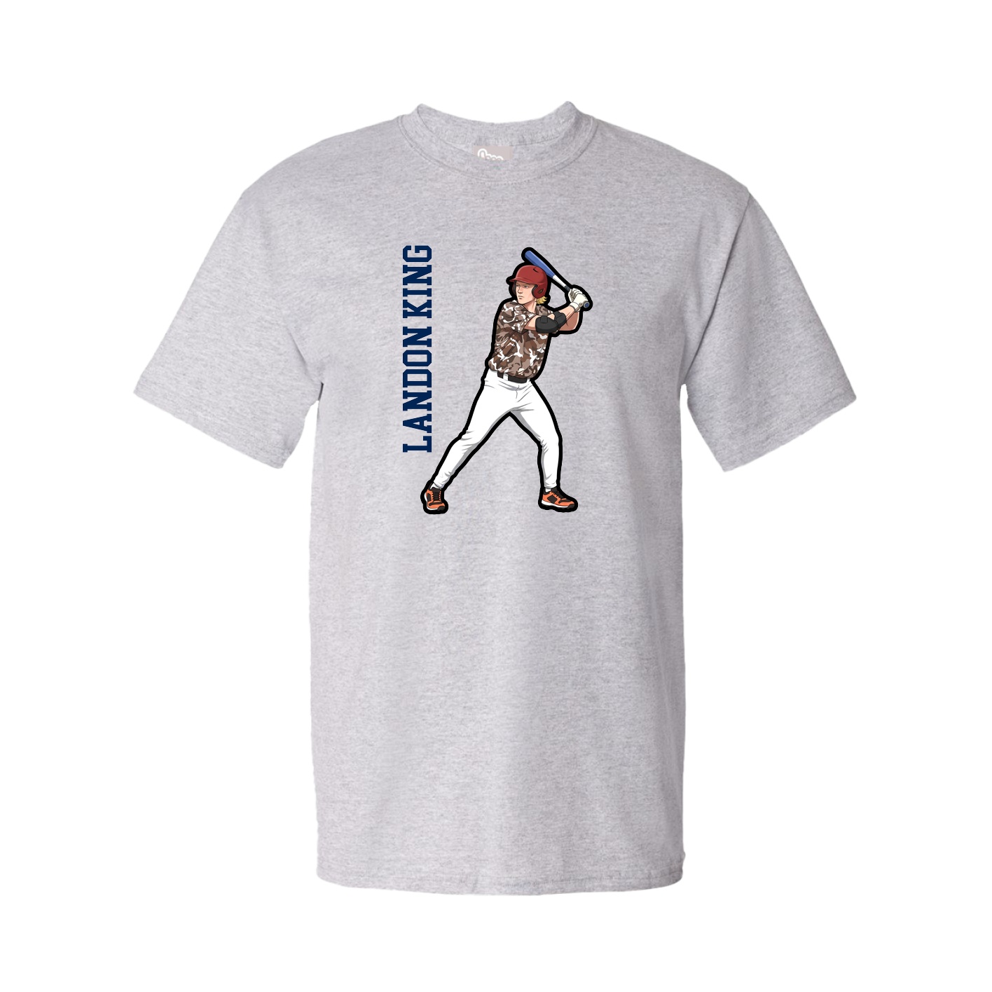 Youth Tee — Name Vertical in Grey