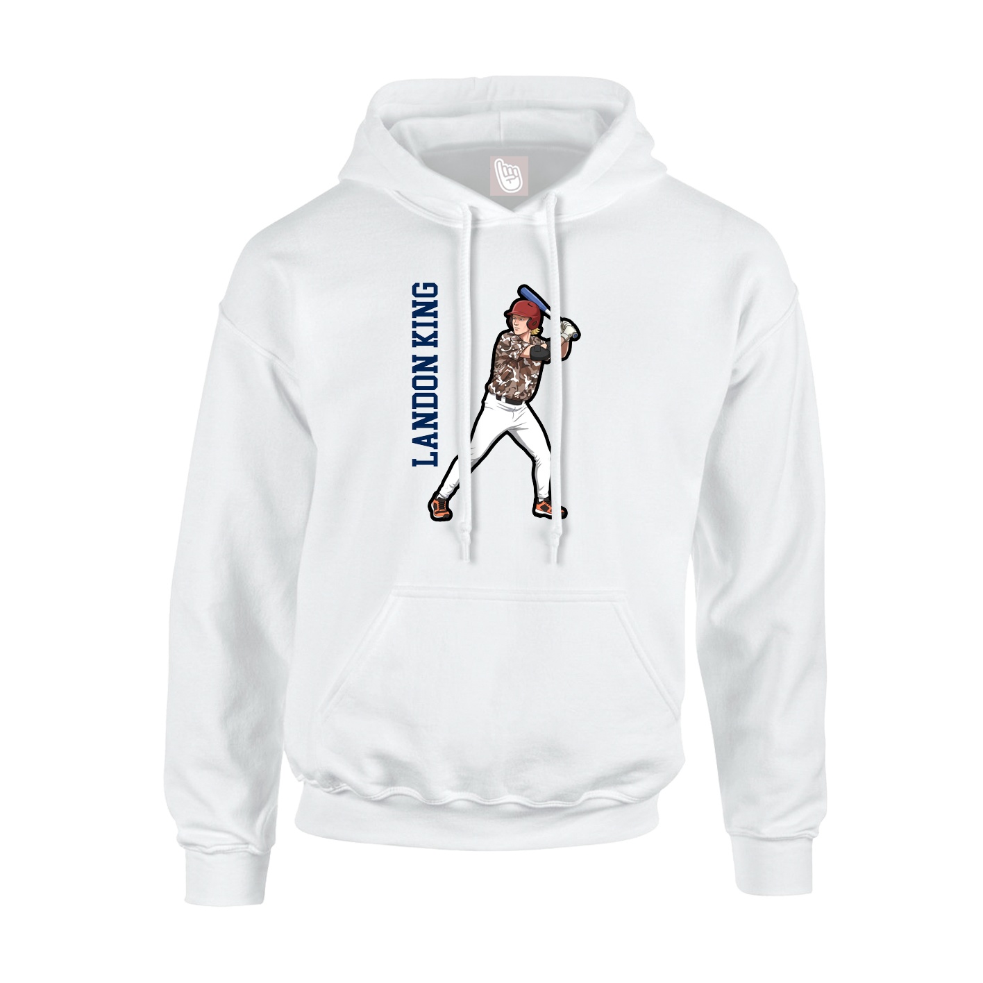 Hoodie — Name Vertical in White