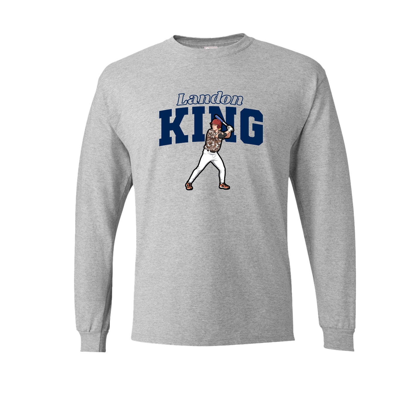 Long Sleeve Tee — Name Arch in Grey