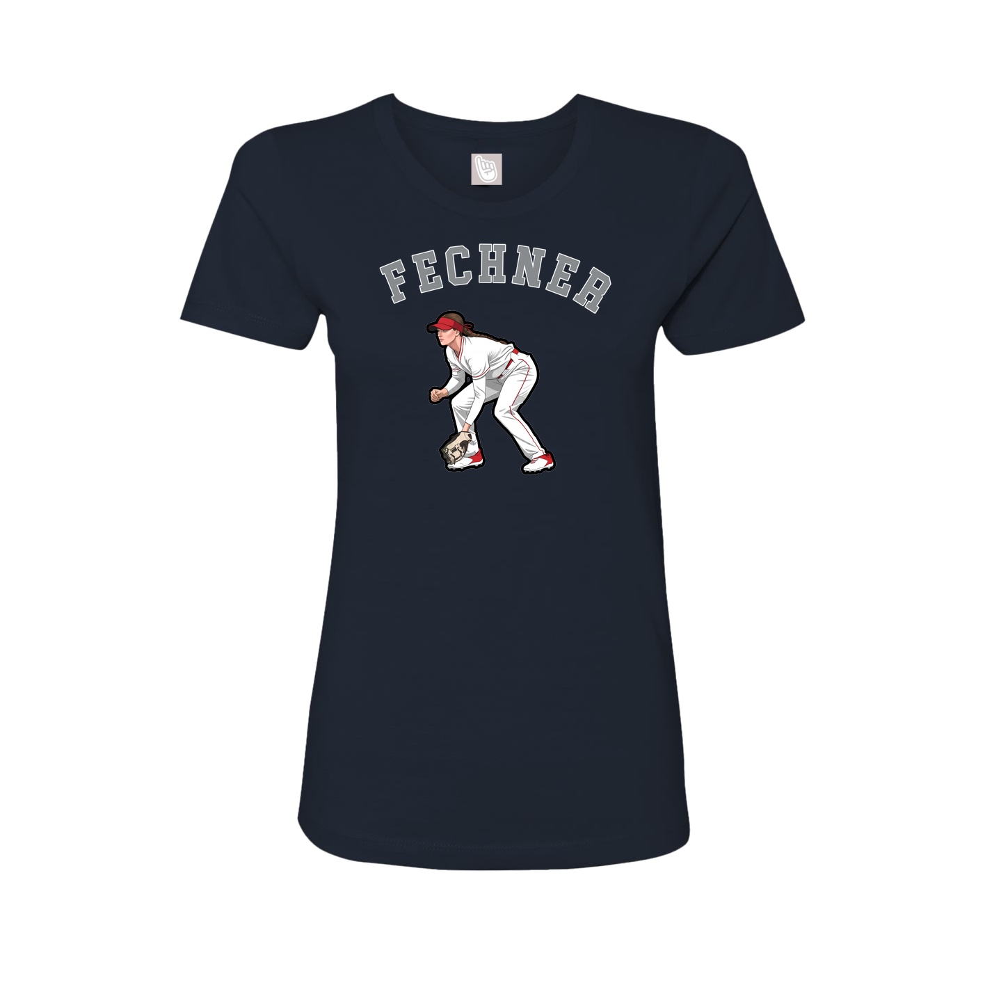 Fitted Women's Tee — Shirsey Arch in Navy