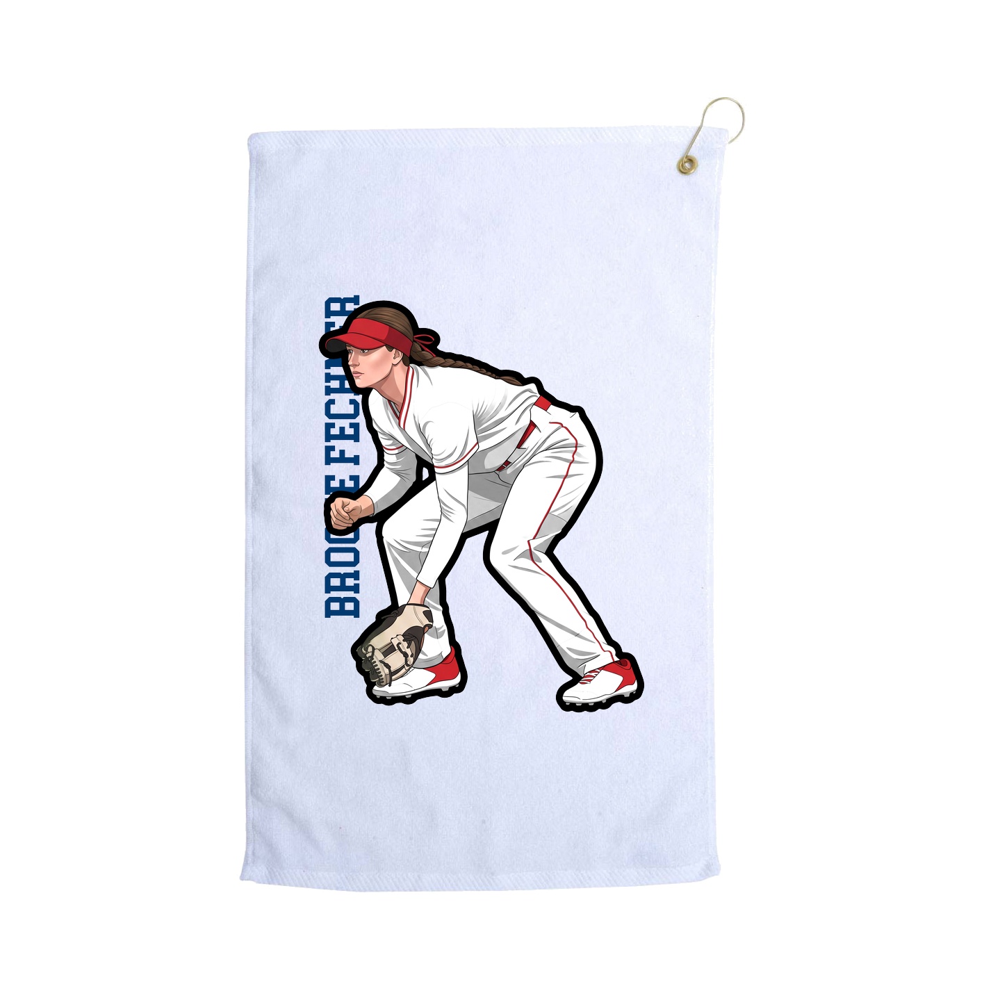 Golf Towel — Name Vertical in White