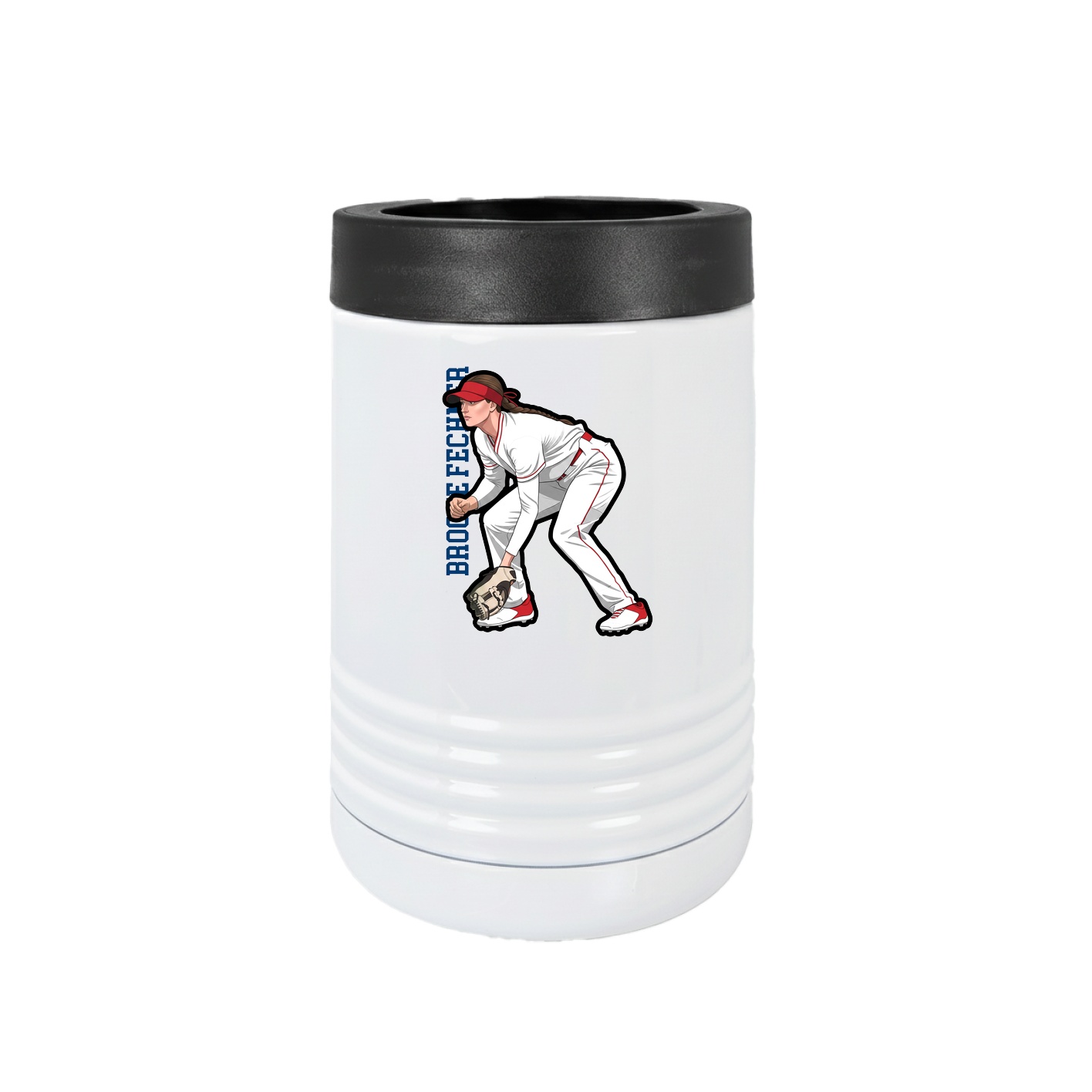 Beverage Holder — Name Vertical in White
