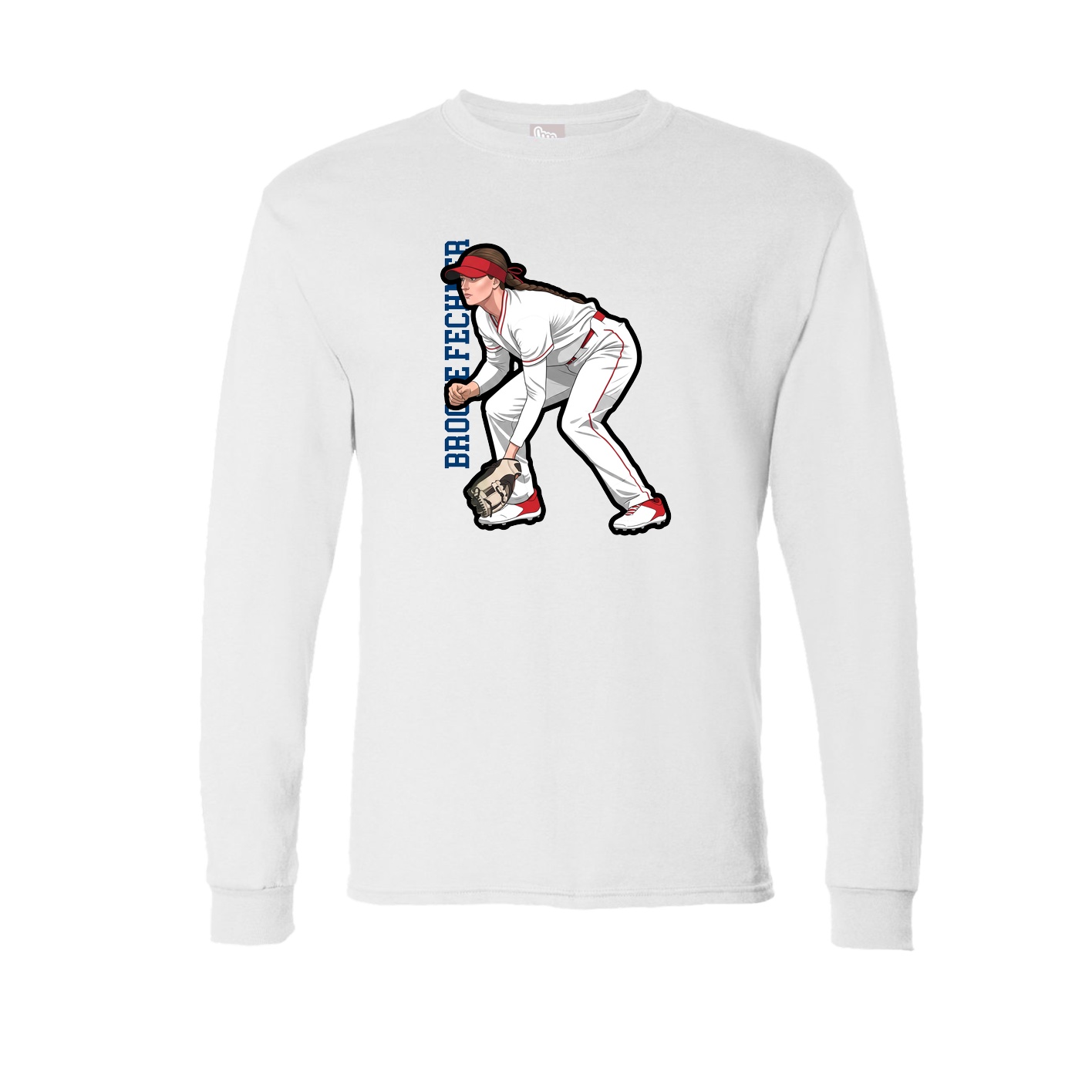 Long Sleeve Tee — Name Vertical in White