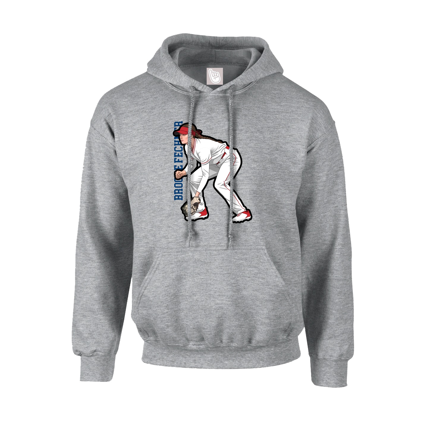 Youth Hoodie — Name Vertical in Grey