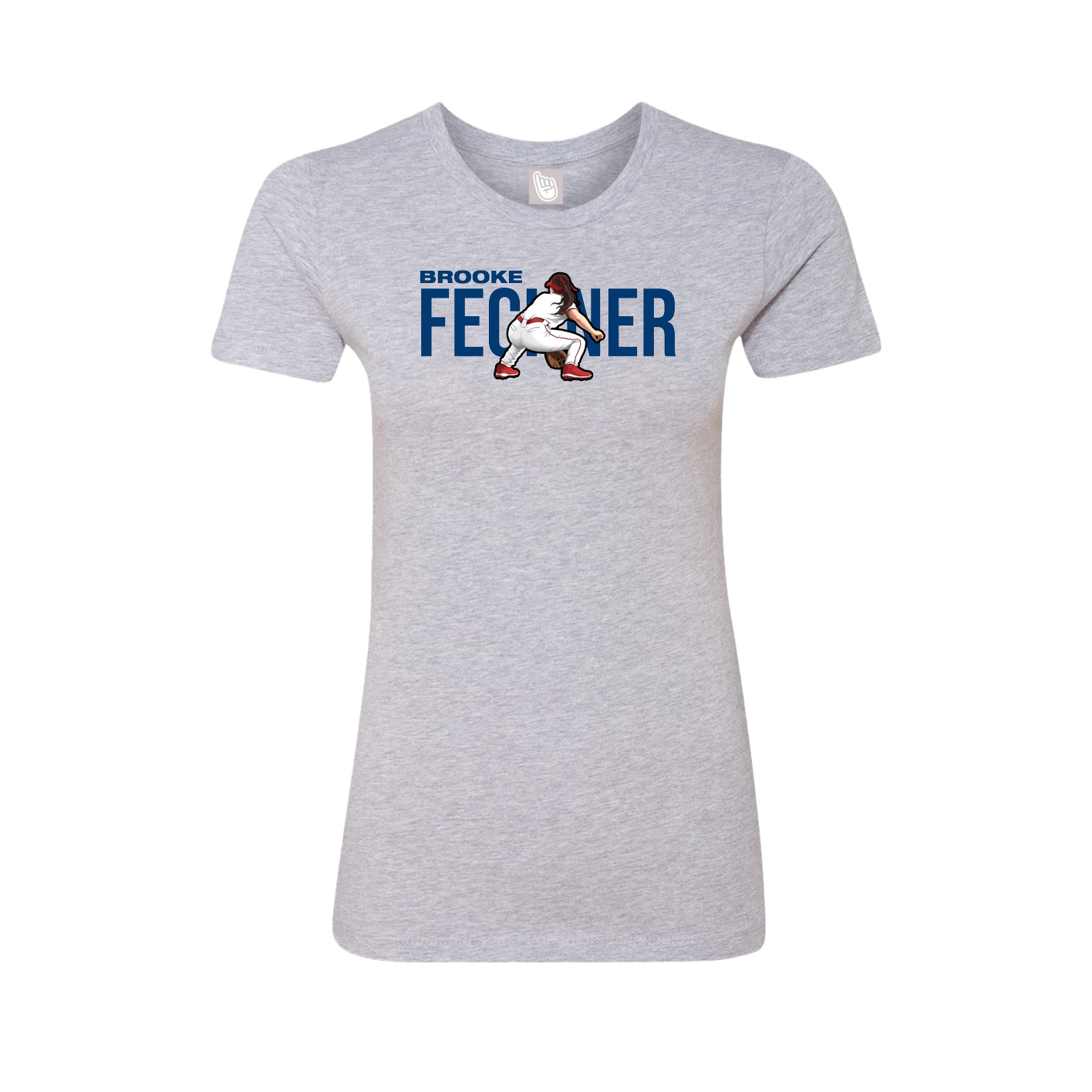 Fitted Women's Tee — Player Name in Grey