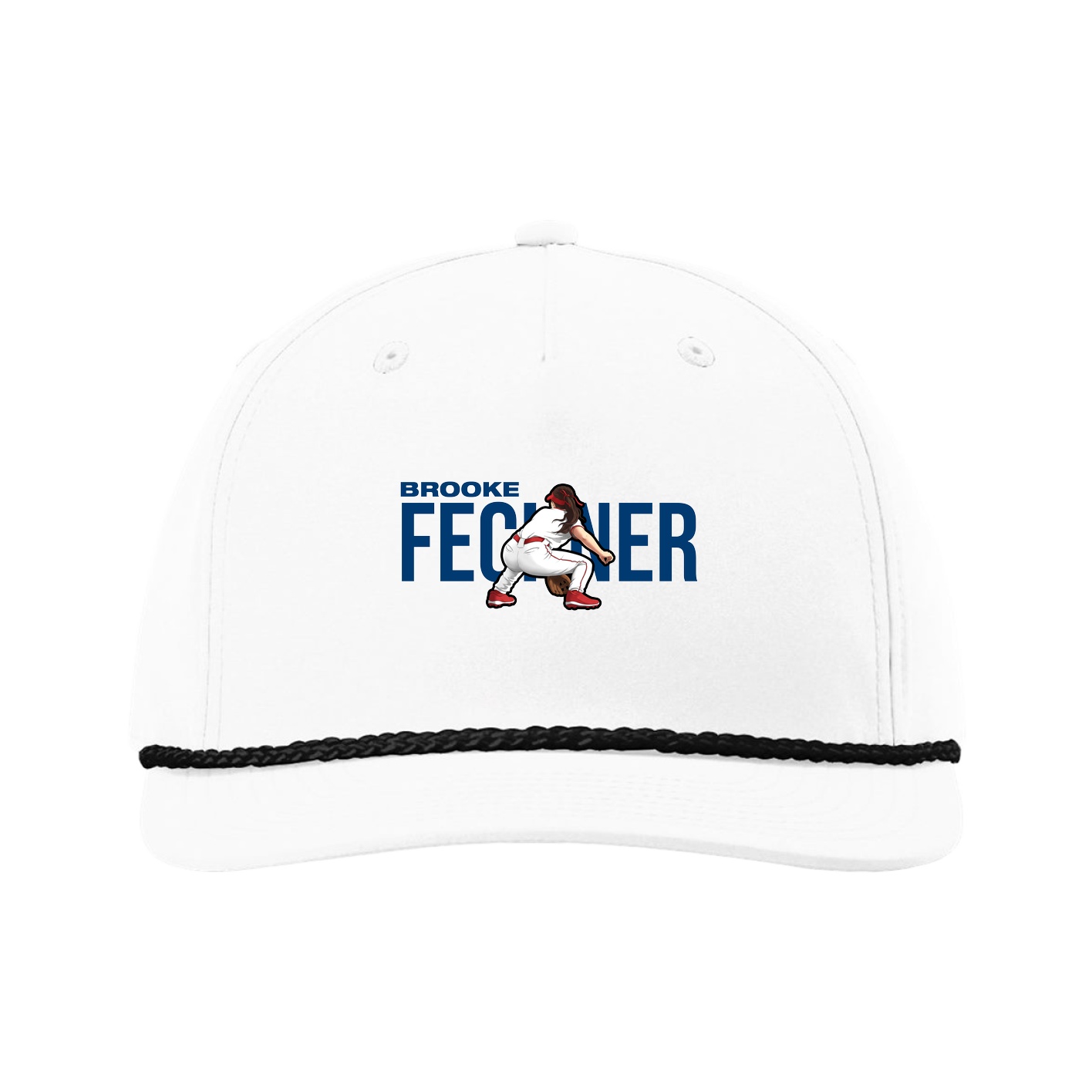 Five-Panel Classic Rope Cap — Player Name in White