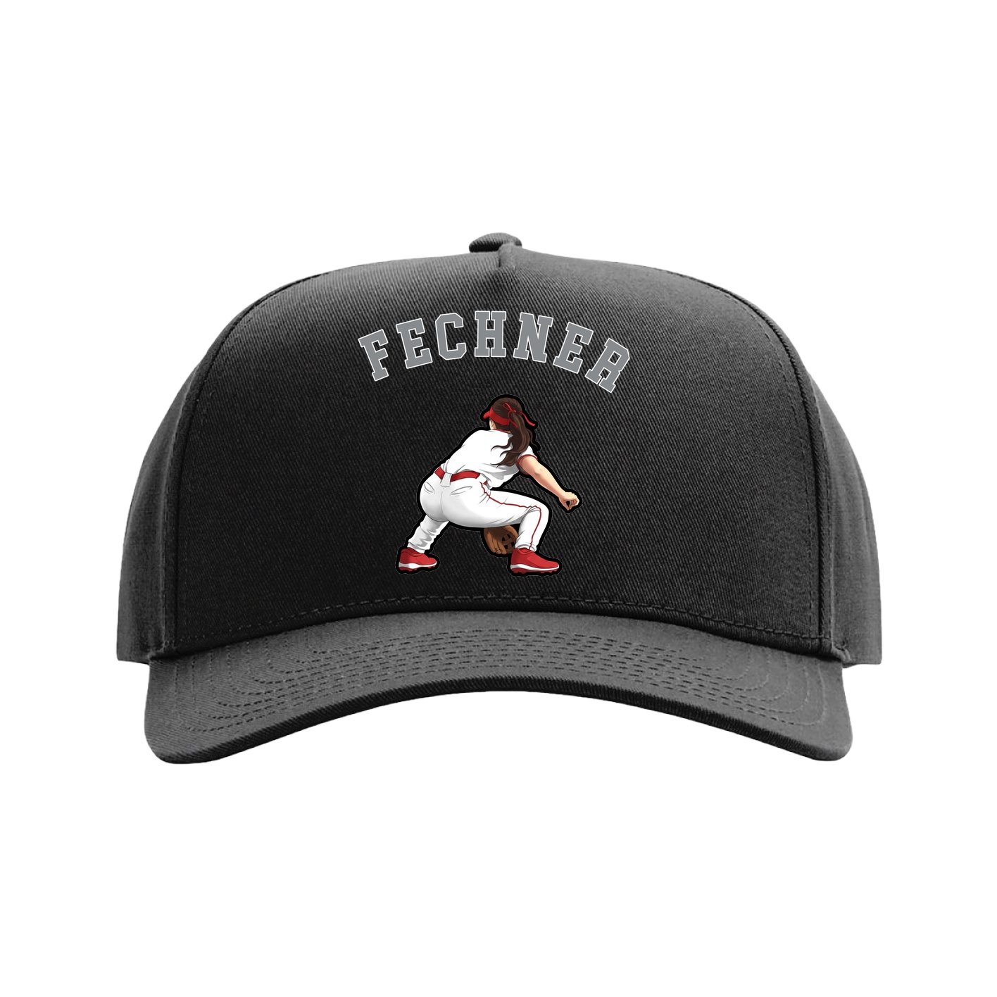 Full Fabric Five-Panel Champ Cap — Shirsey Arch in Black