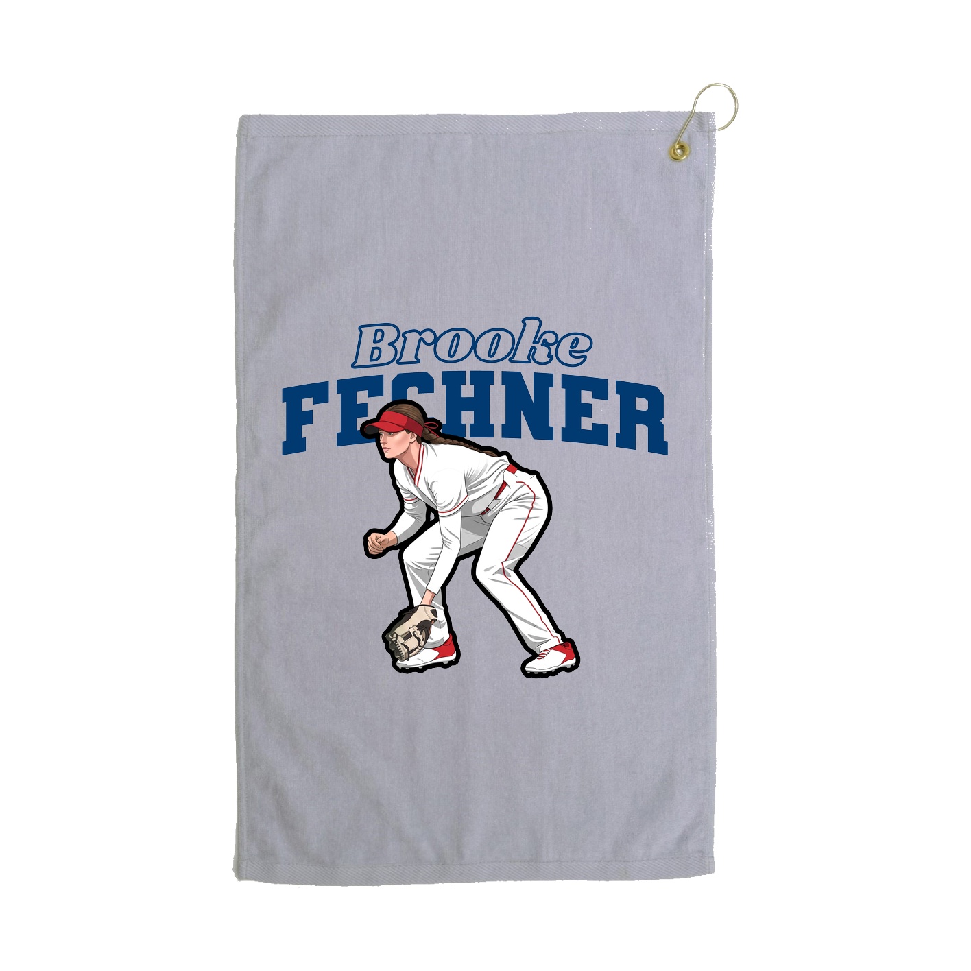 Golf Towel — Name Arch in Grey