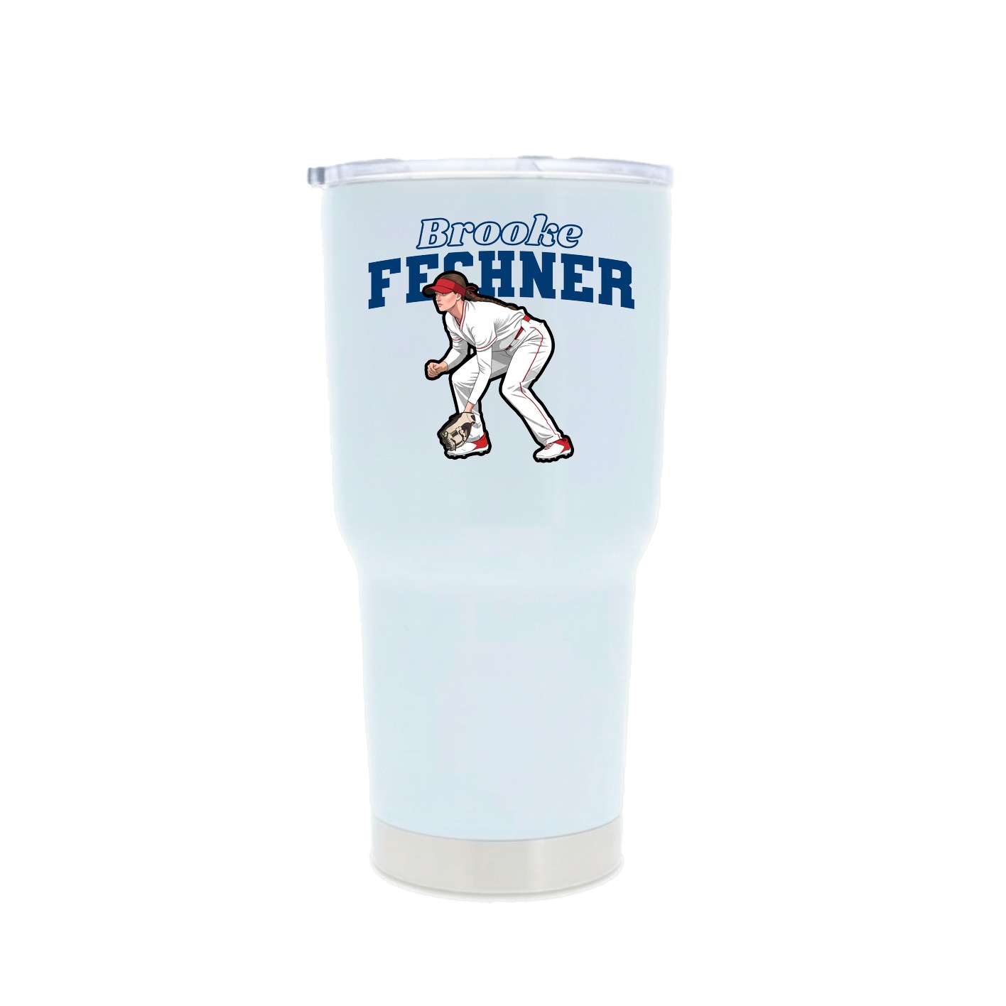 30oz Stainless Steel Tumbler — Name Arch in White