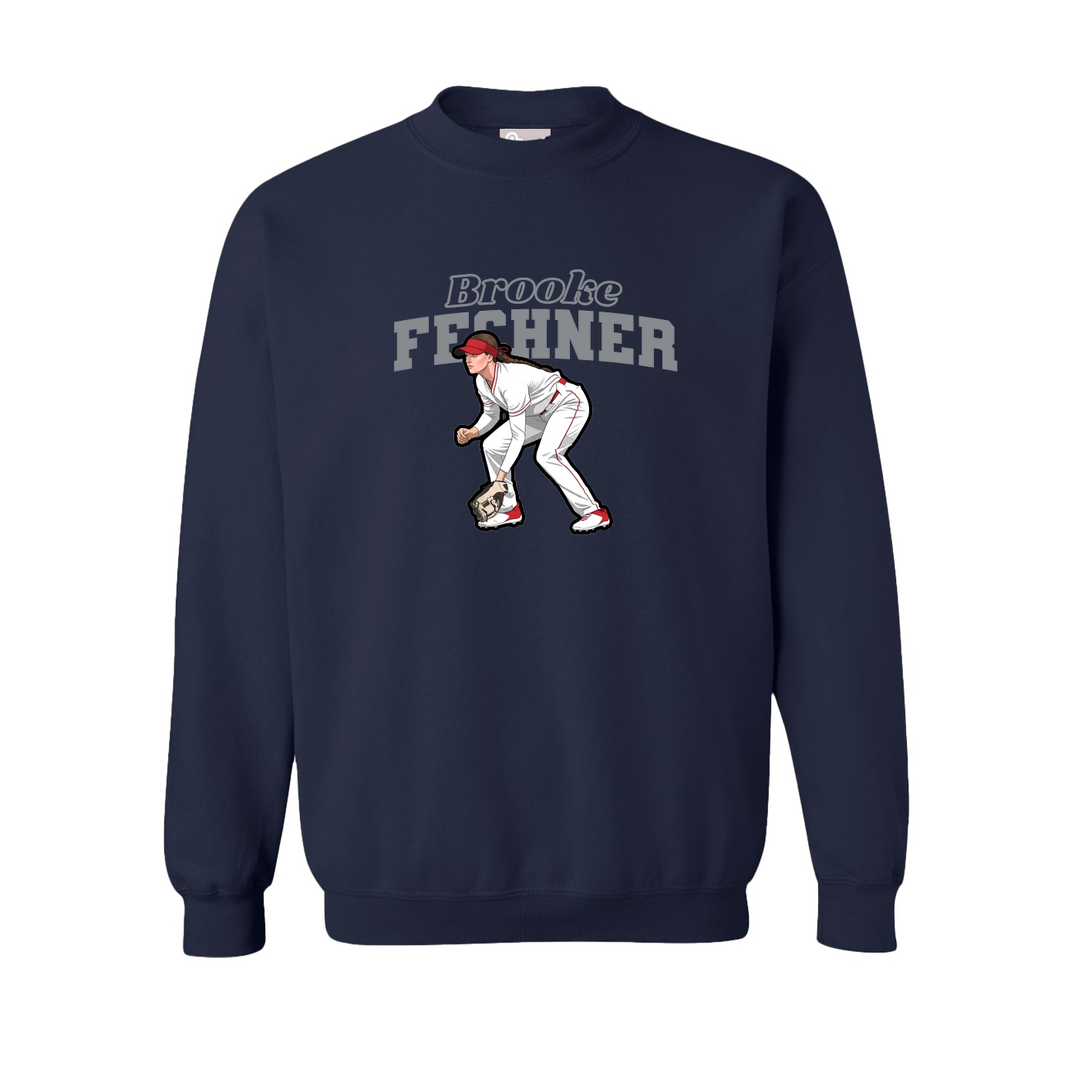 Fleece Crew — Name Arch in Navy