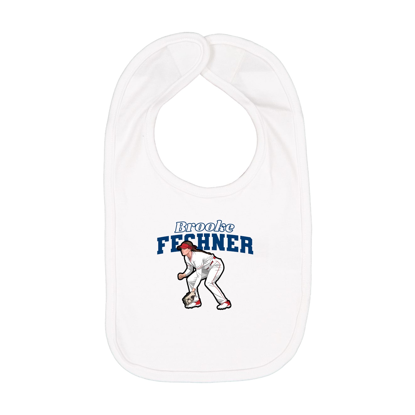 Infant Bib — Name Arch in White