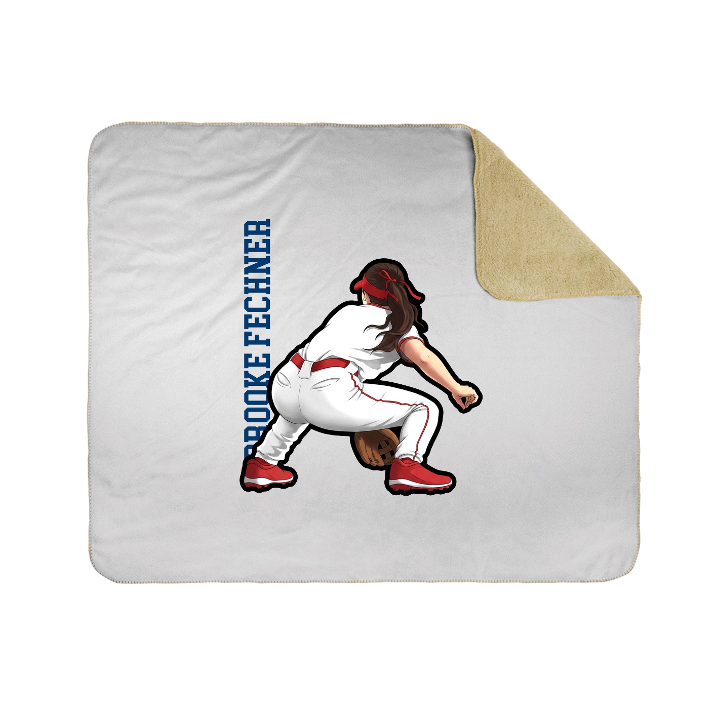 Throw Blanket — Name Vertical in White