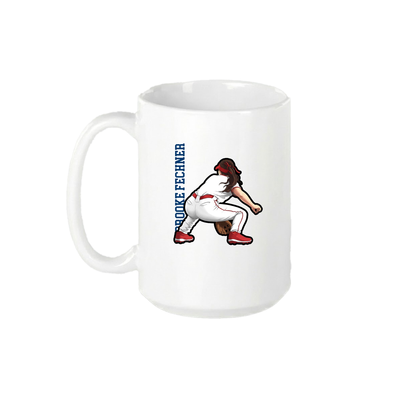 15oz Coffee Mug — Name Vertical in White