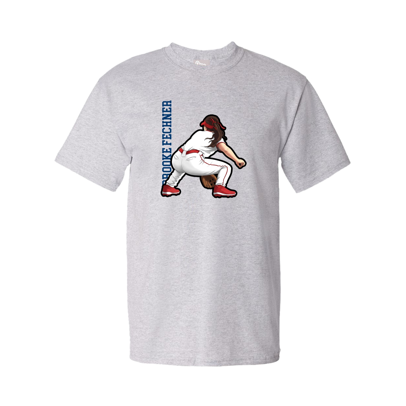 Youth Tee — Name Vertical in Grey