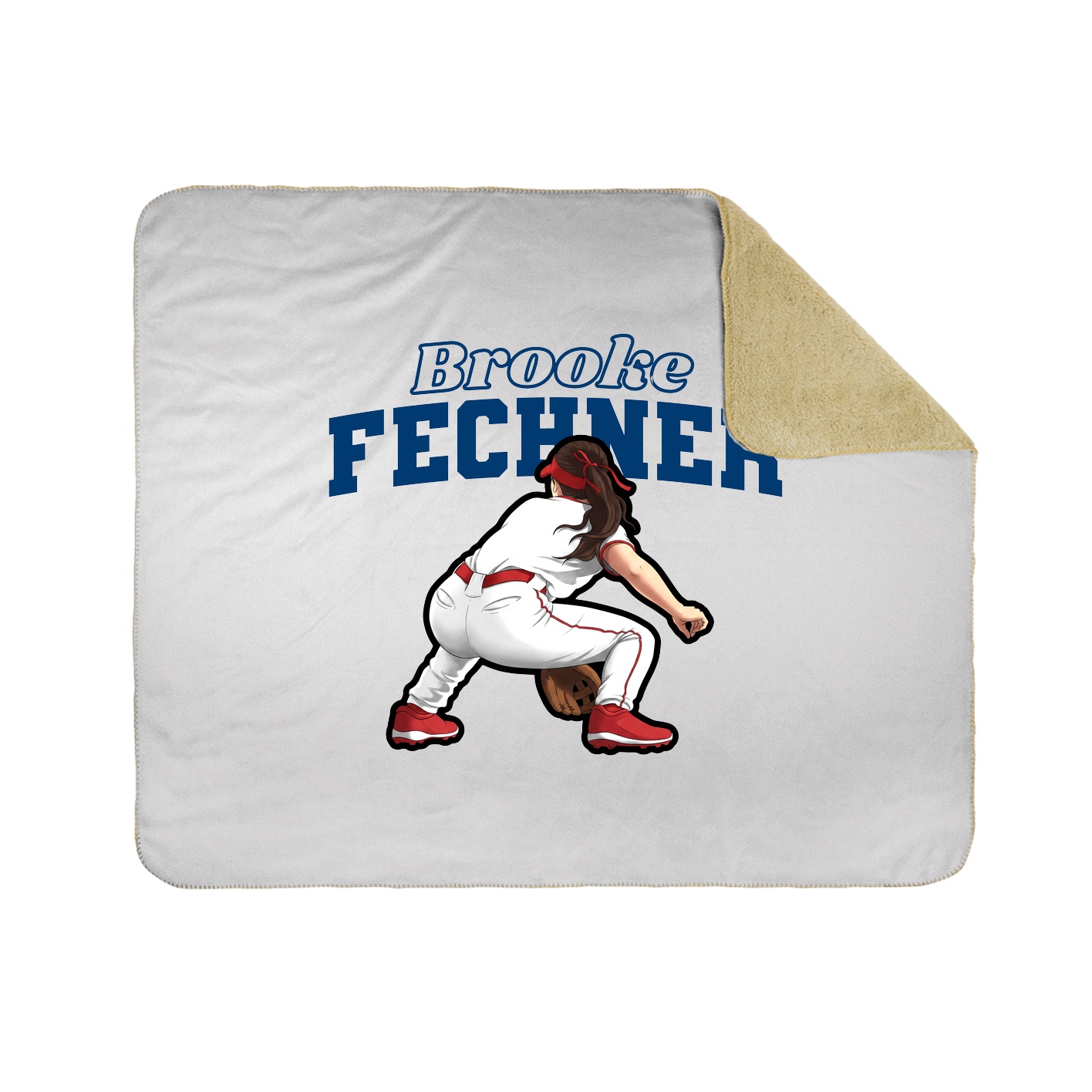 Throw Blanket — Name Arch in White