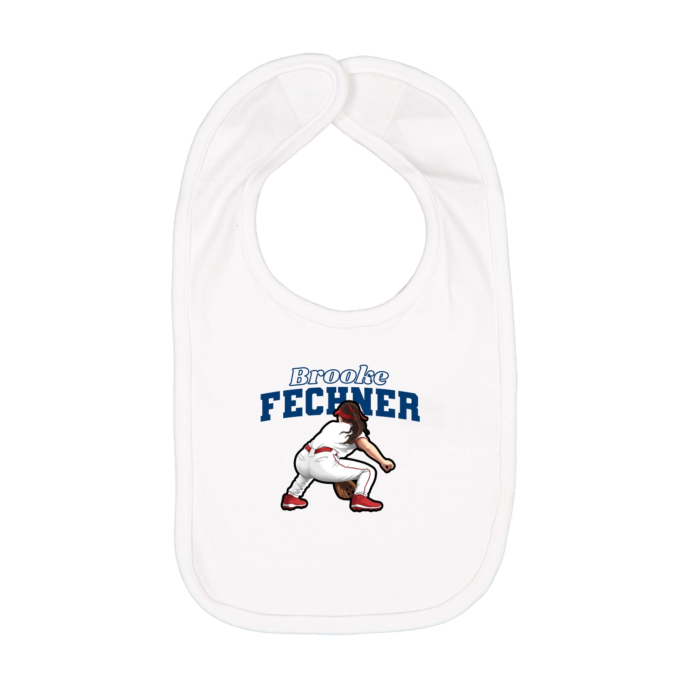 Infant Bib — Name Arch in White