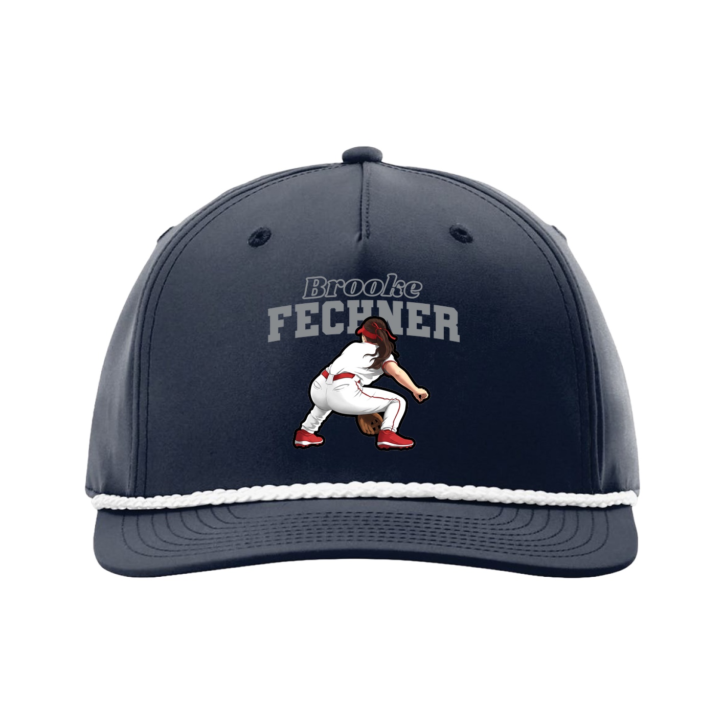 Five-Panel Classic Rope Cap — Name Arch in Navy