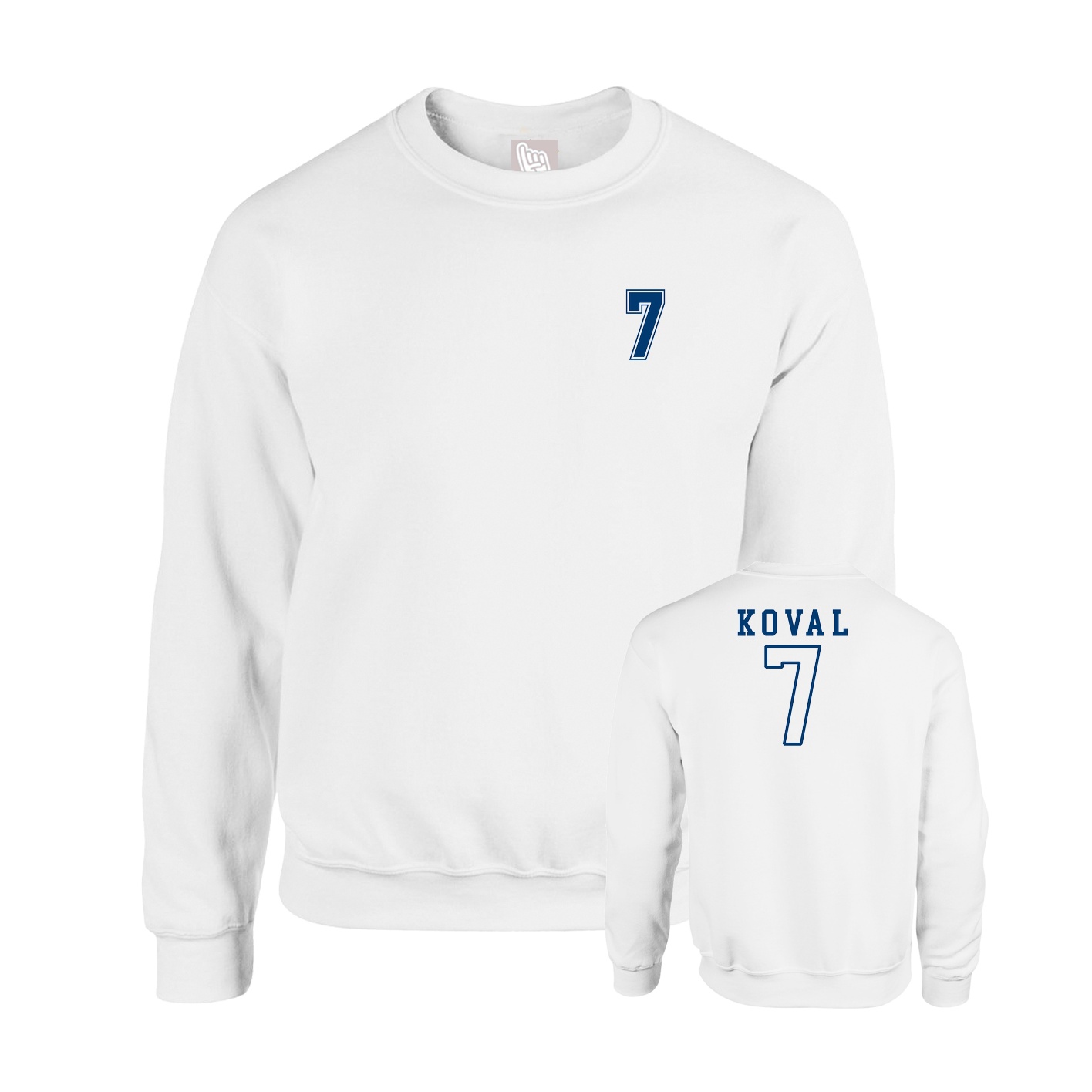 Fleece Crew — Chest Back in White