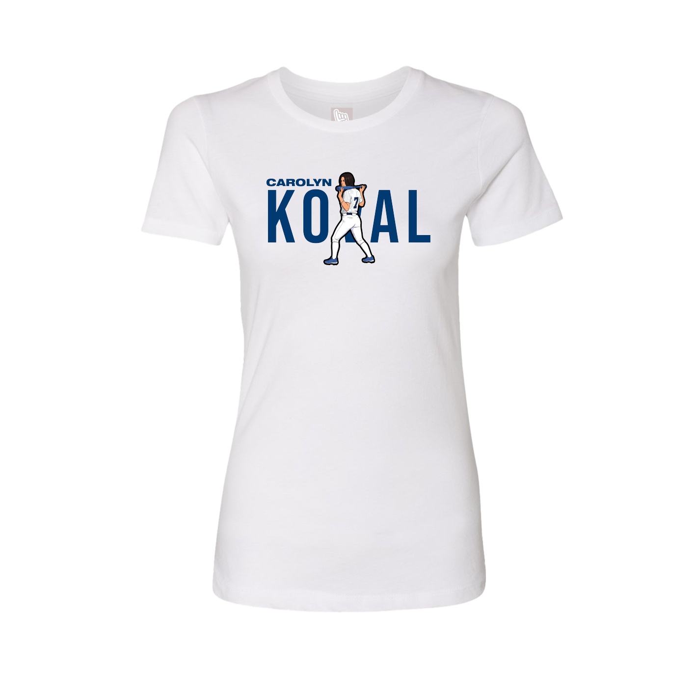 Fitted Women's Tee — Player Name in White