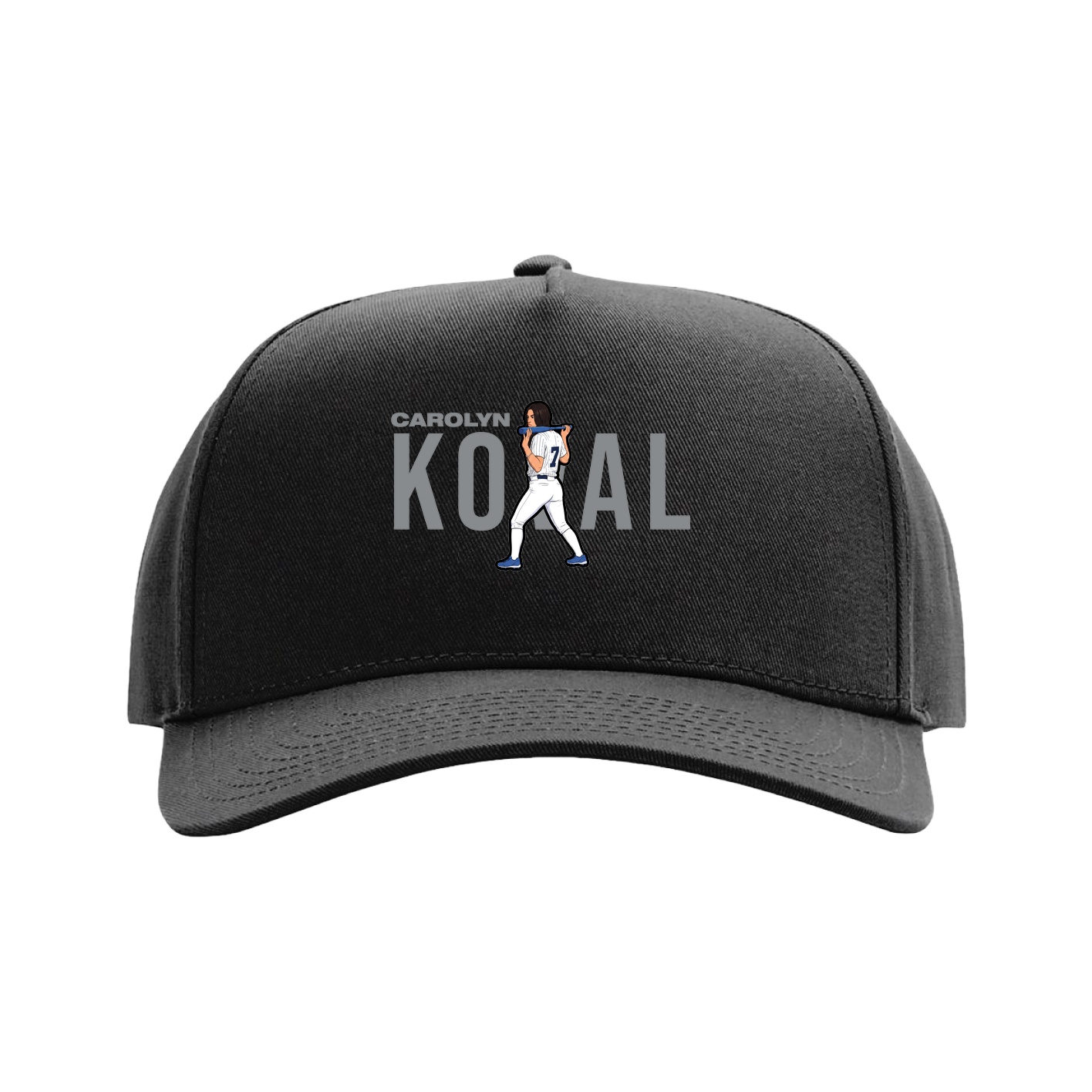 Full Fabric Five-Panel Champ Cap — Player Name in Black