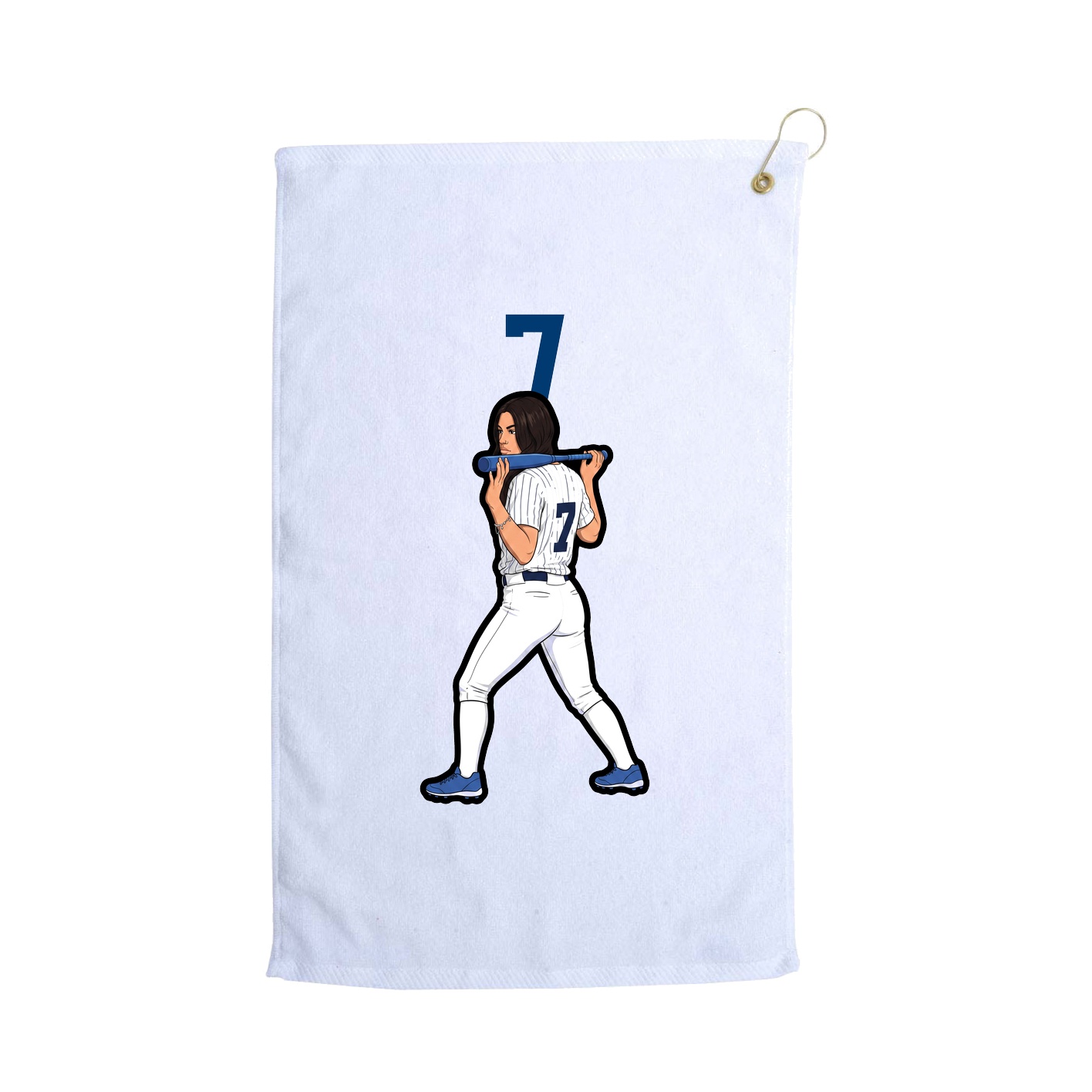 Golf Towel — Number Top in White