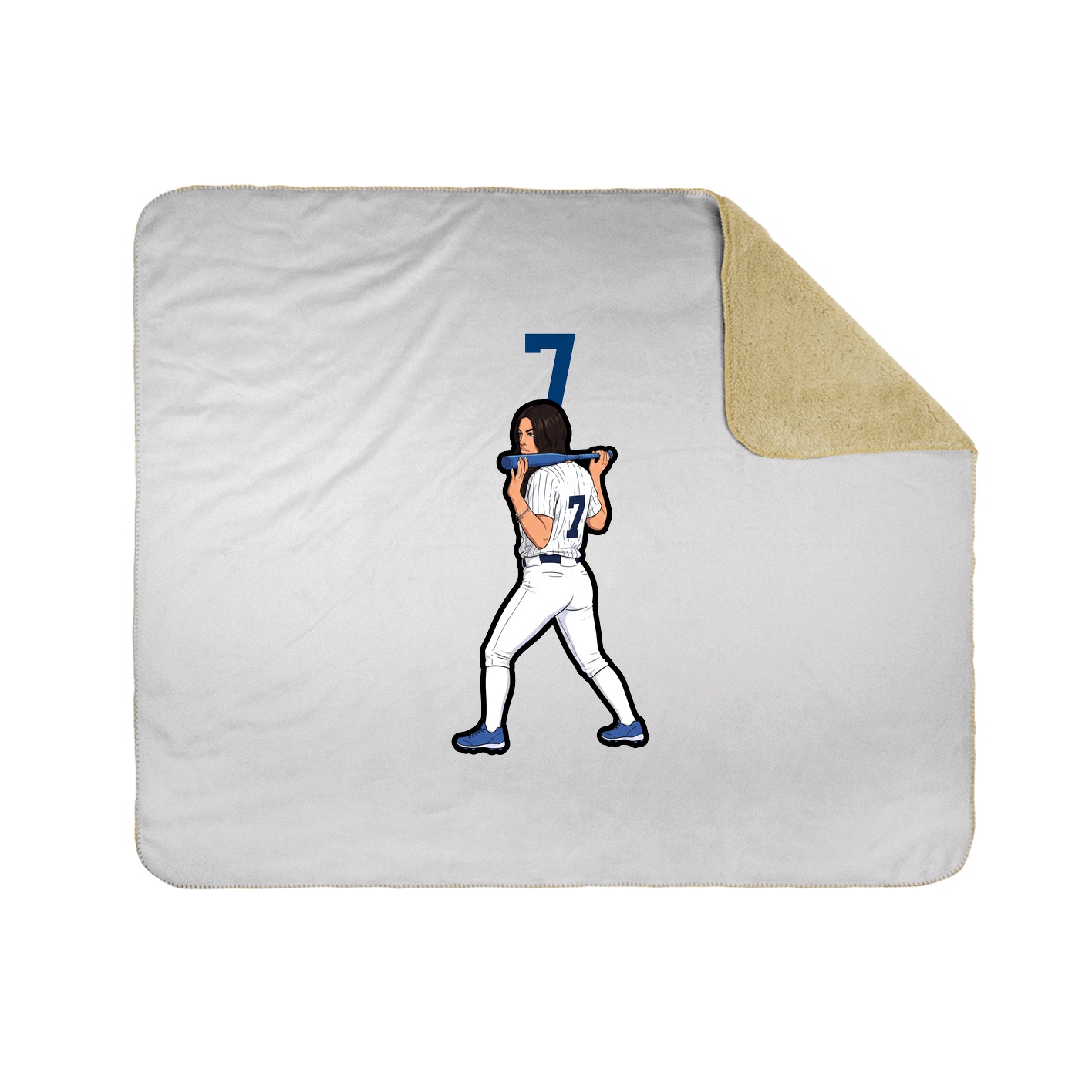 Throw Blanket — Number Top in White