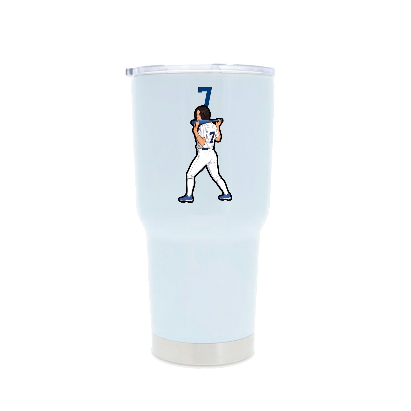 30oz Stainless Steel Tumbler — Number Top in White