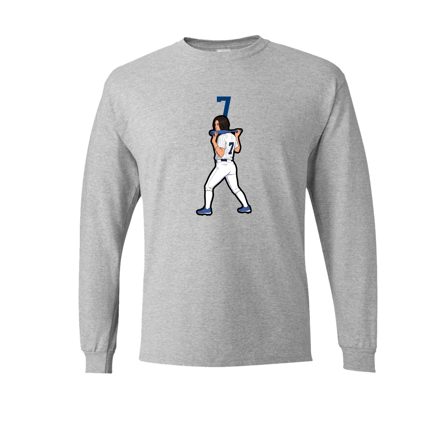 Long Sleeve Tee — Number Top in Grey