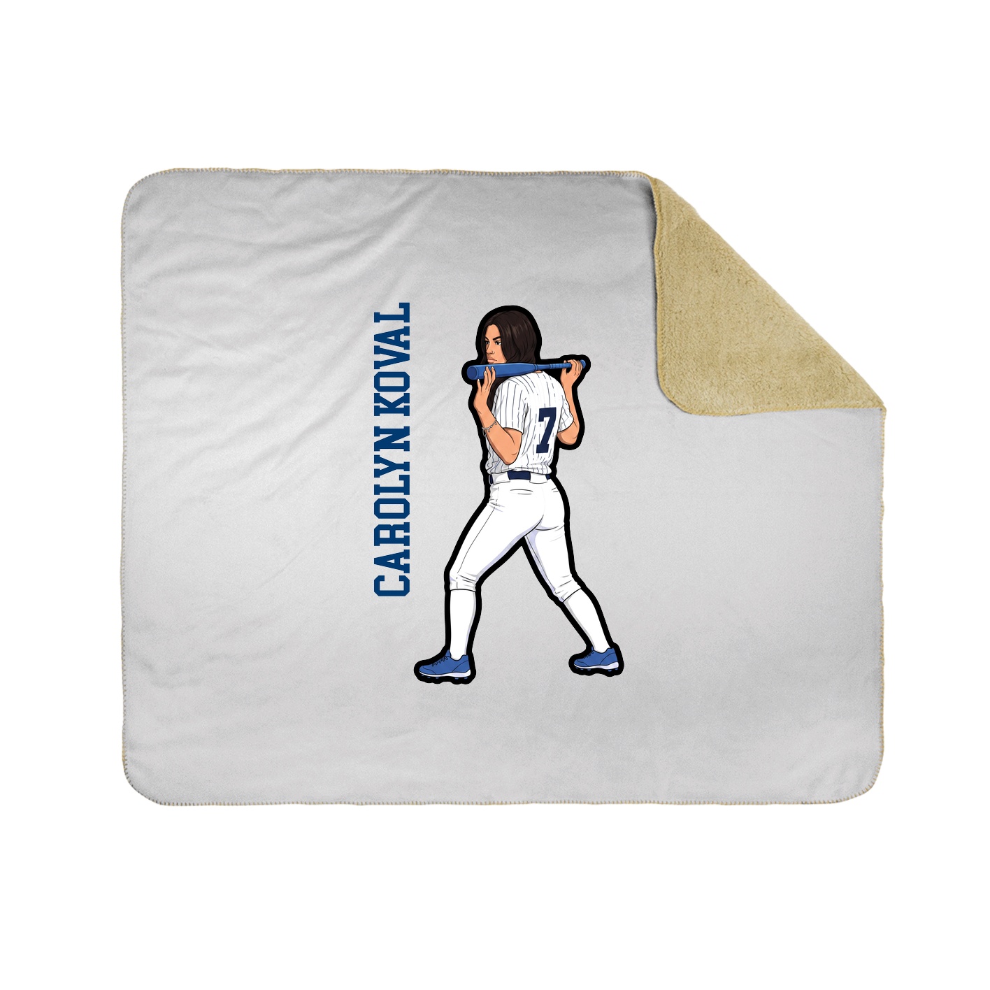 Throw Blanket — Name Vertical in White