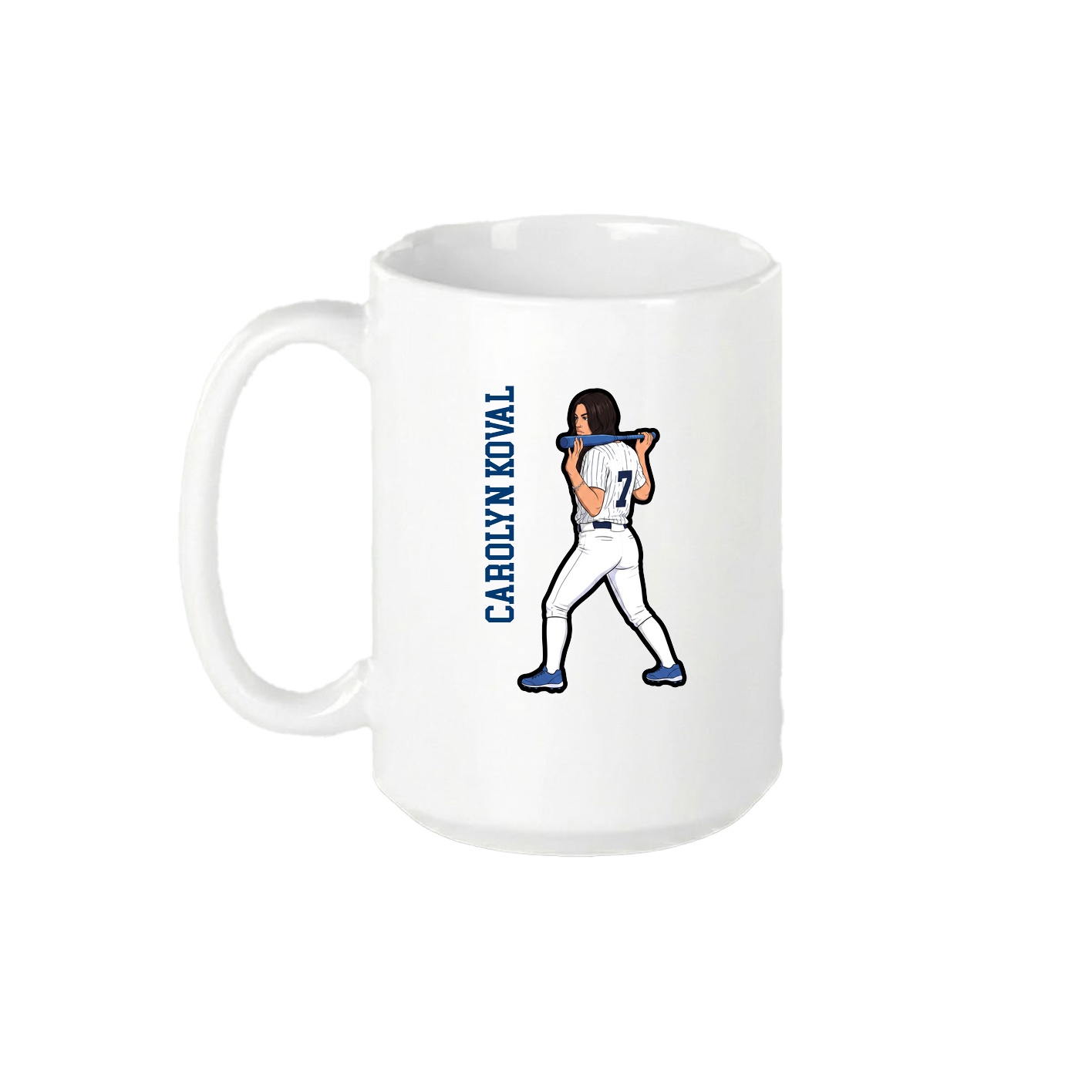 15oz Coffee Mug — Name Vertical in White