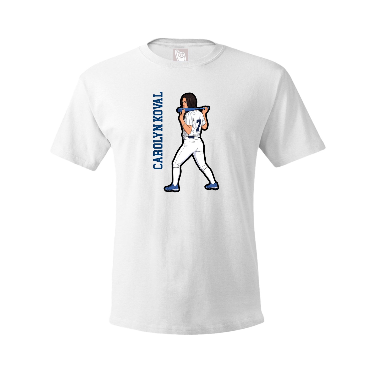 Tee — Name Vertical in White