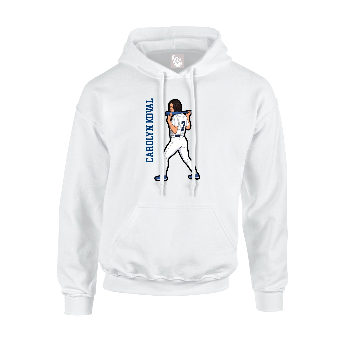 Hoodie — Name Vertical in White
