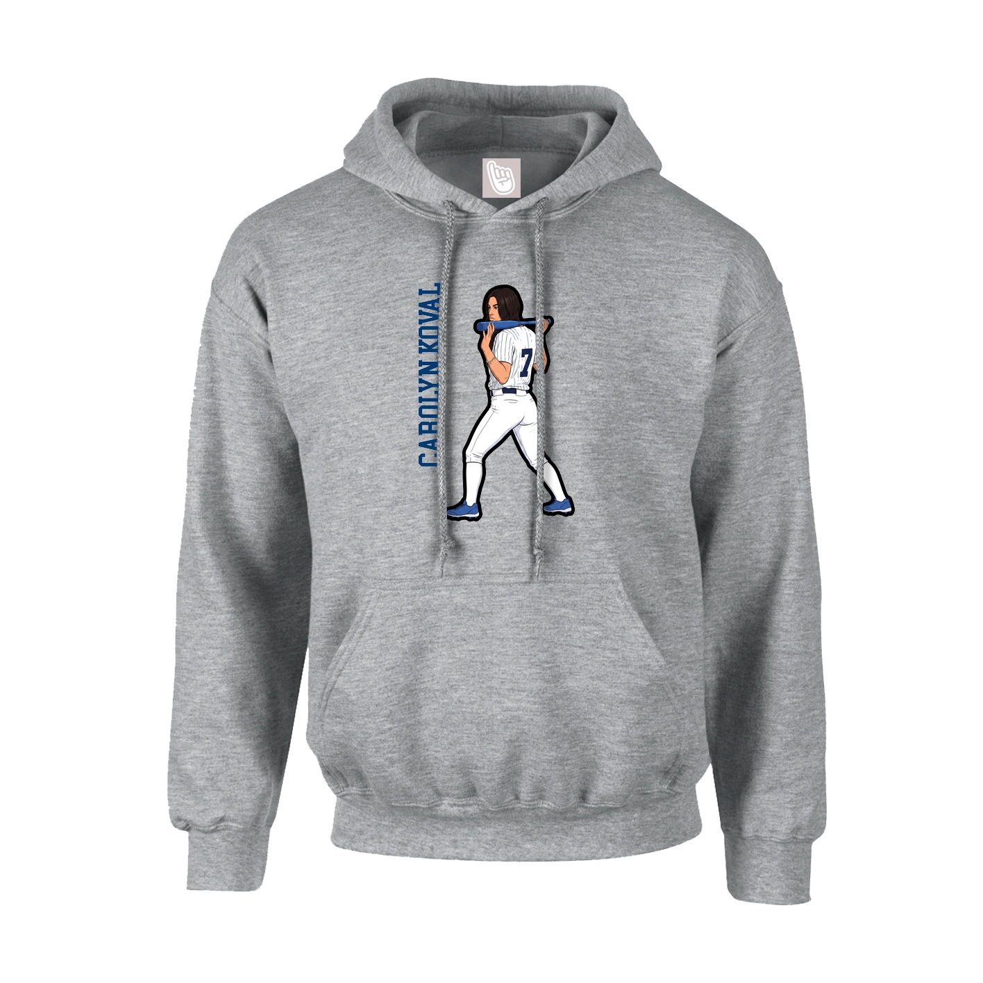 Youth Hoodie — Name Vertical in Grey