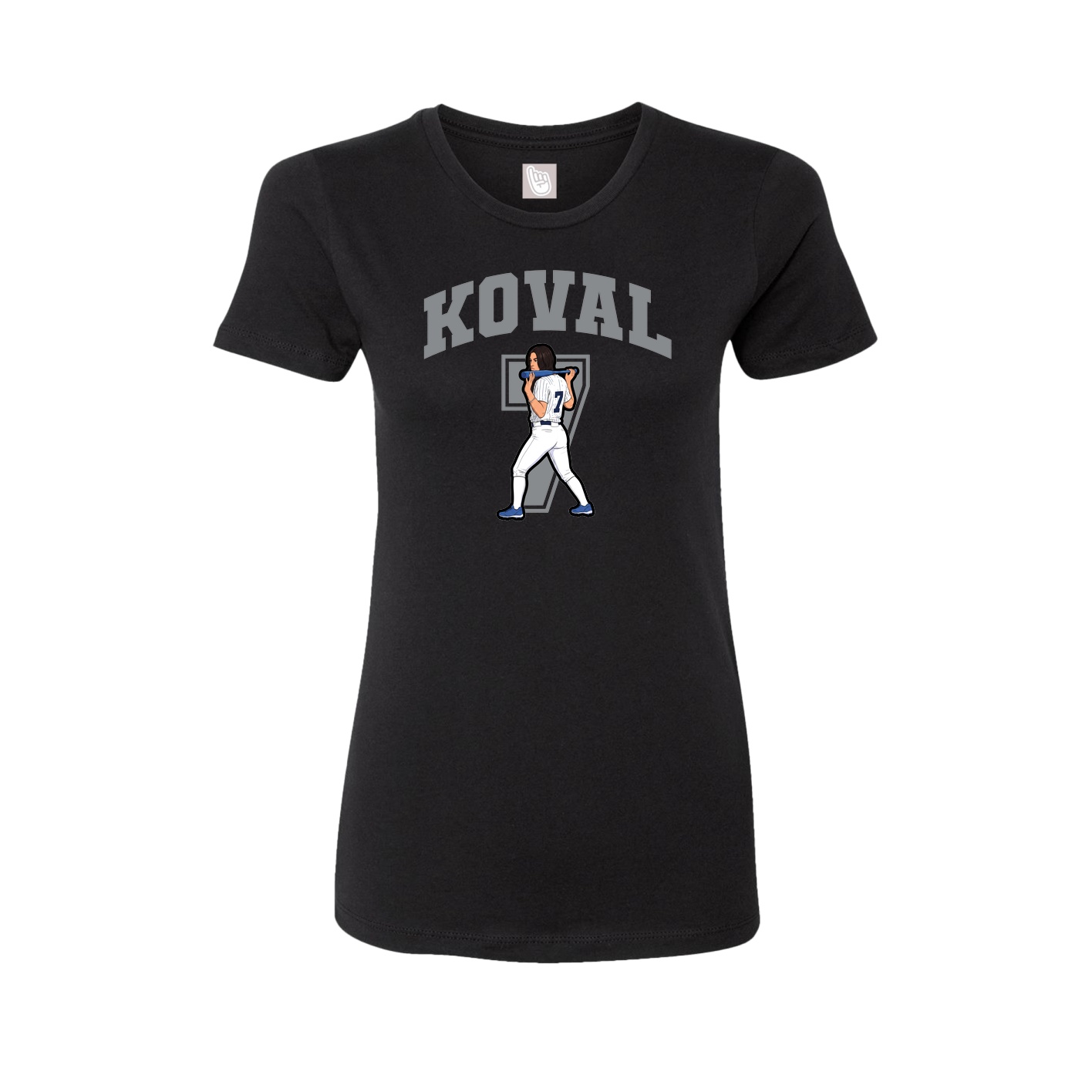 Fitted Women's Tee — Number in Black