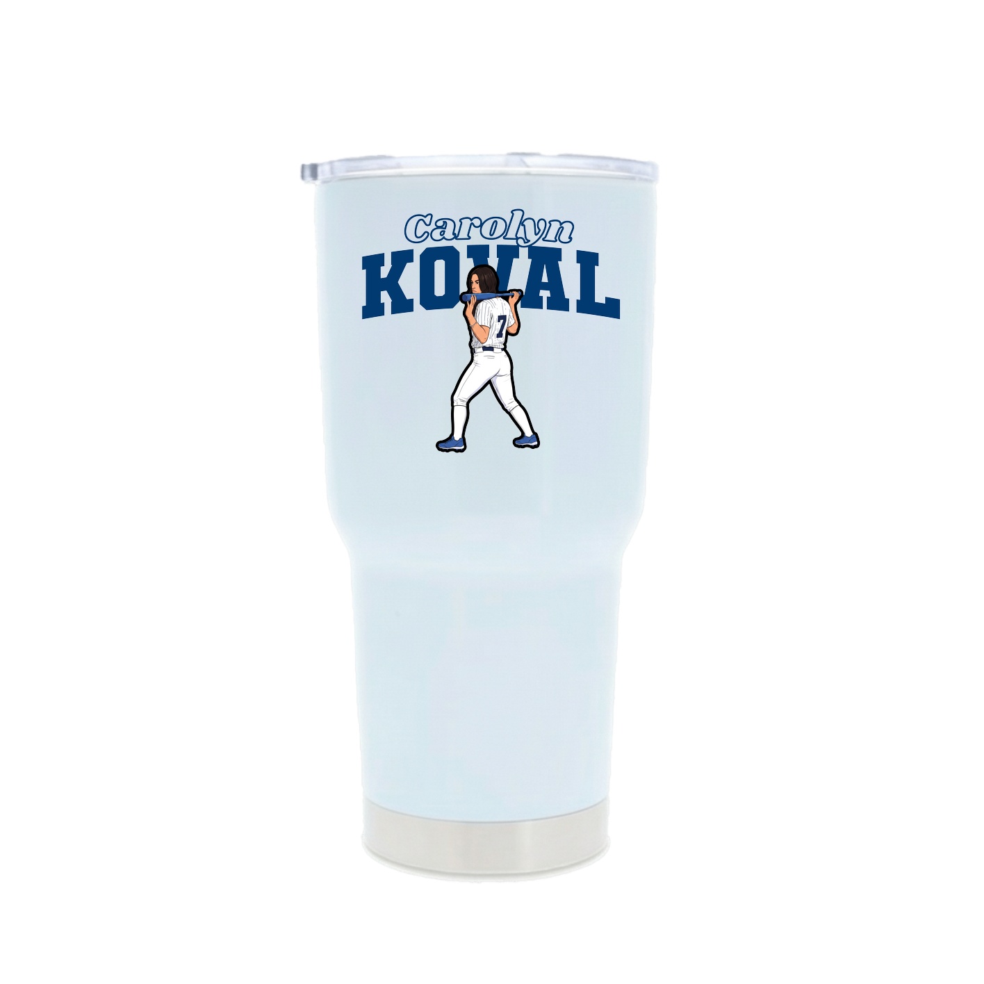 30oz Stainless Steel Tumbler — Name Arch in White