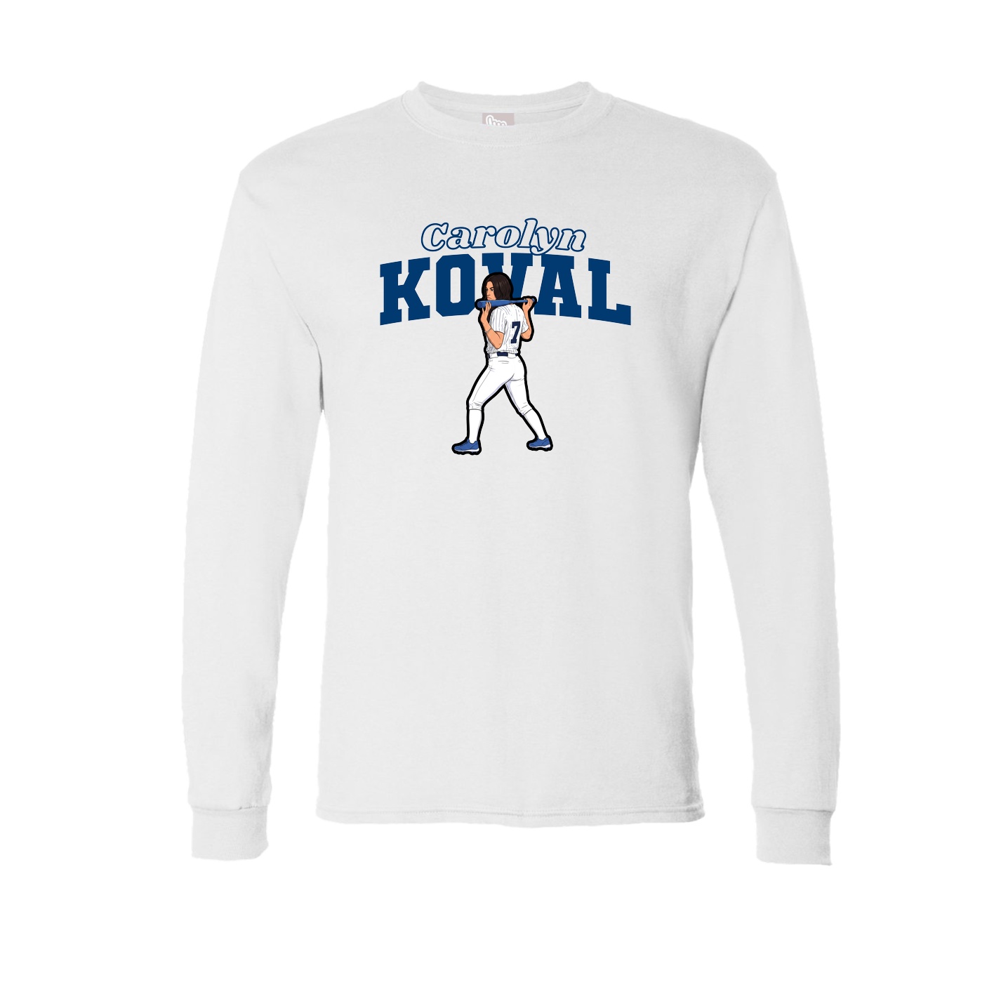 Long Sleeve Tee — Name Arch in White