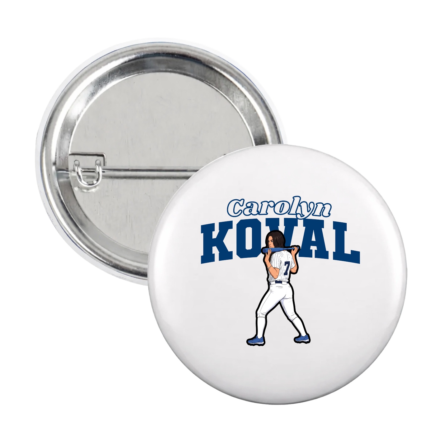 Game Day Button — Name Arch in White