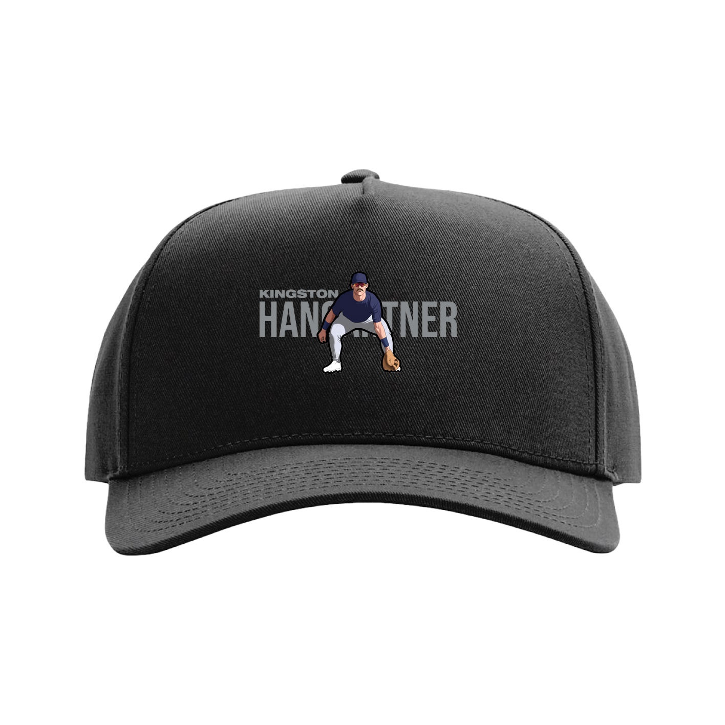 Full Fabric Five-Panel Champ Cap — Player Name in Black