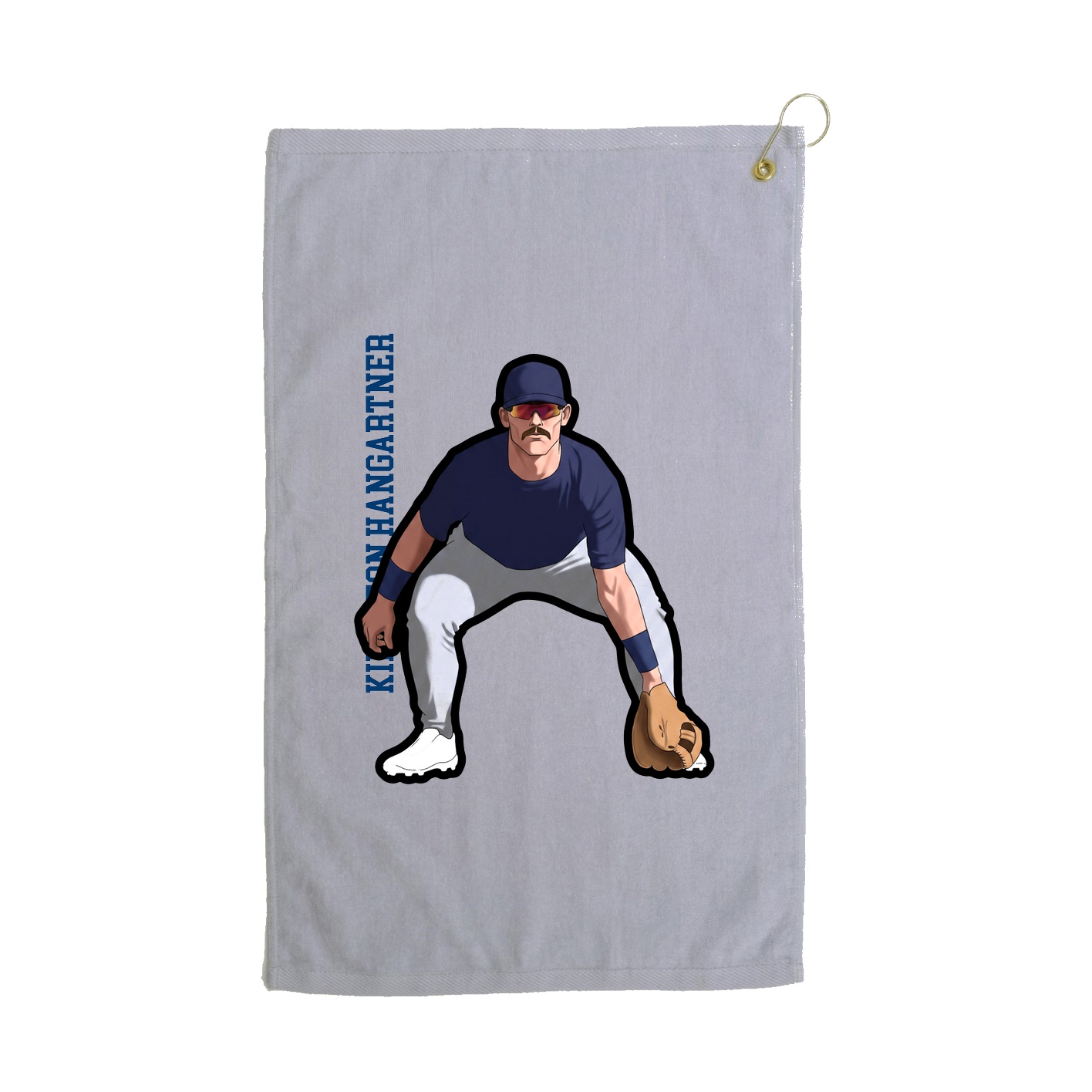 Golf Towel — Name Vertical in Grey