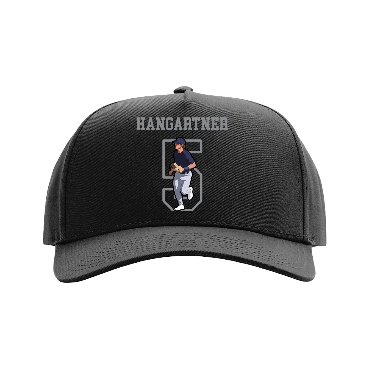 Full Fabric Five-Panel Champ Cap — Shirsey in Black
