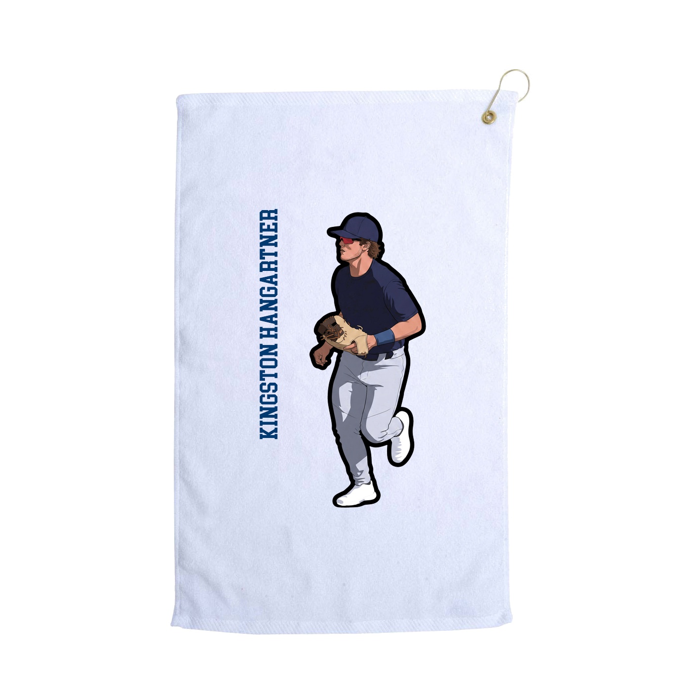Golf Towel — Name Vertical in White