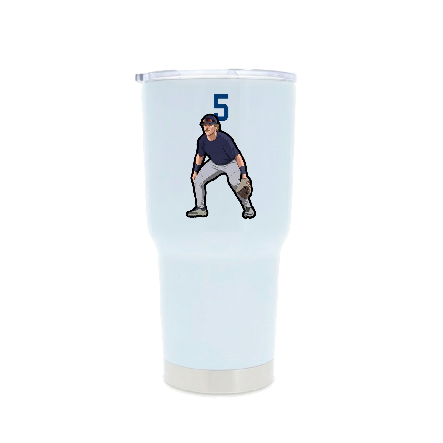 30oz Stainless Steel Tumbler — Number Top in White